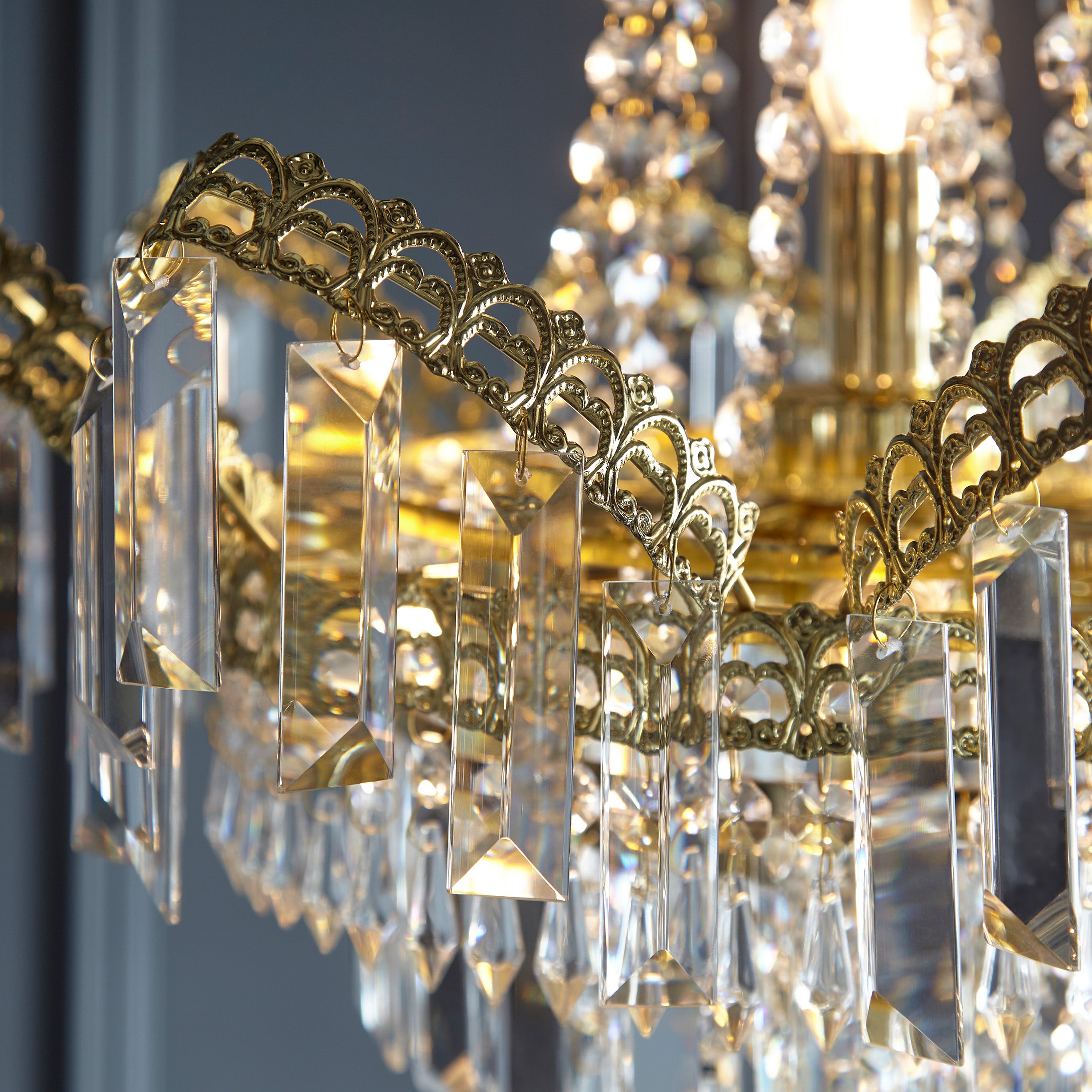 Adagio Gold Draping Crystal Glass Chandelier