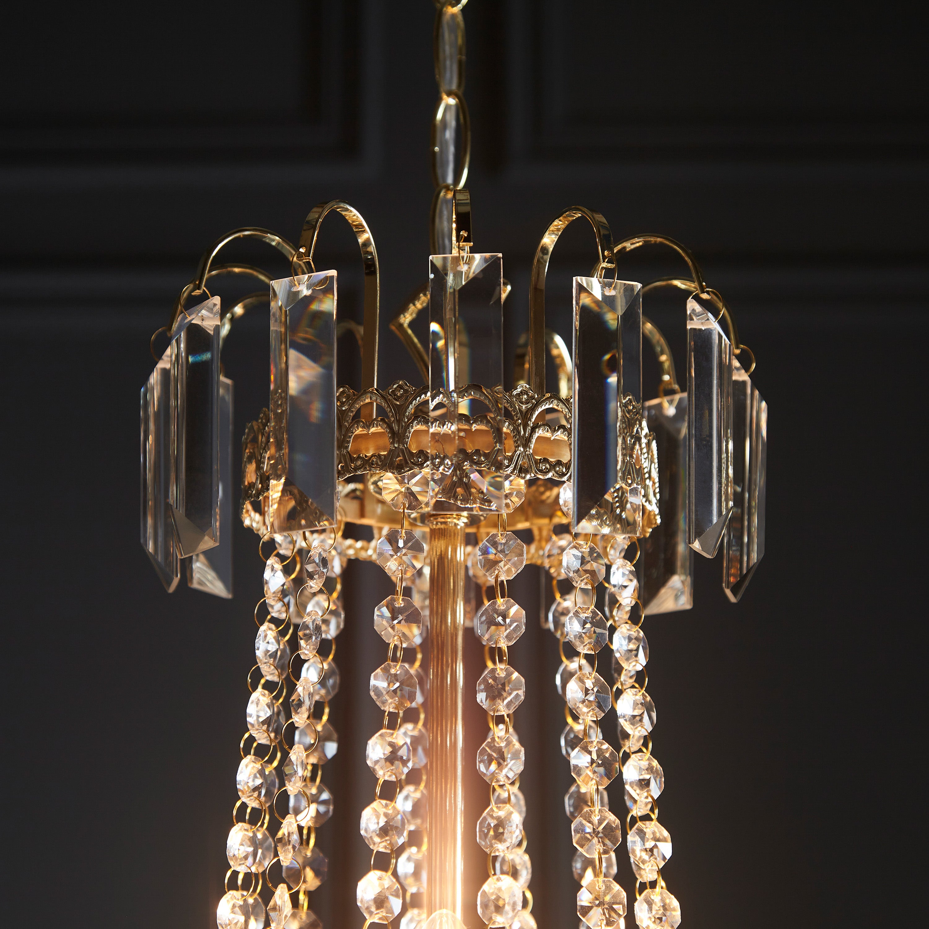 Adagio Gold Draping Crystal Glass Chandelier
