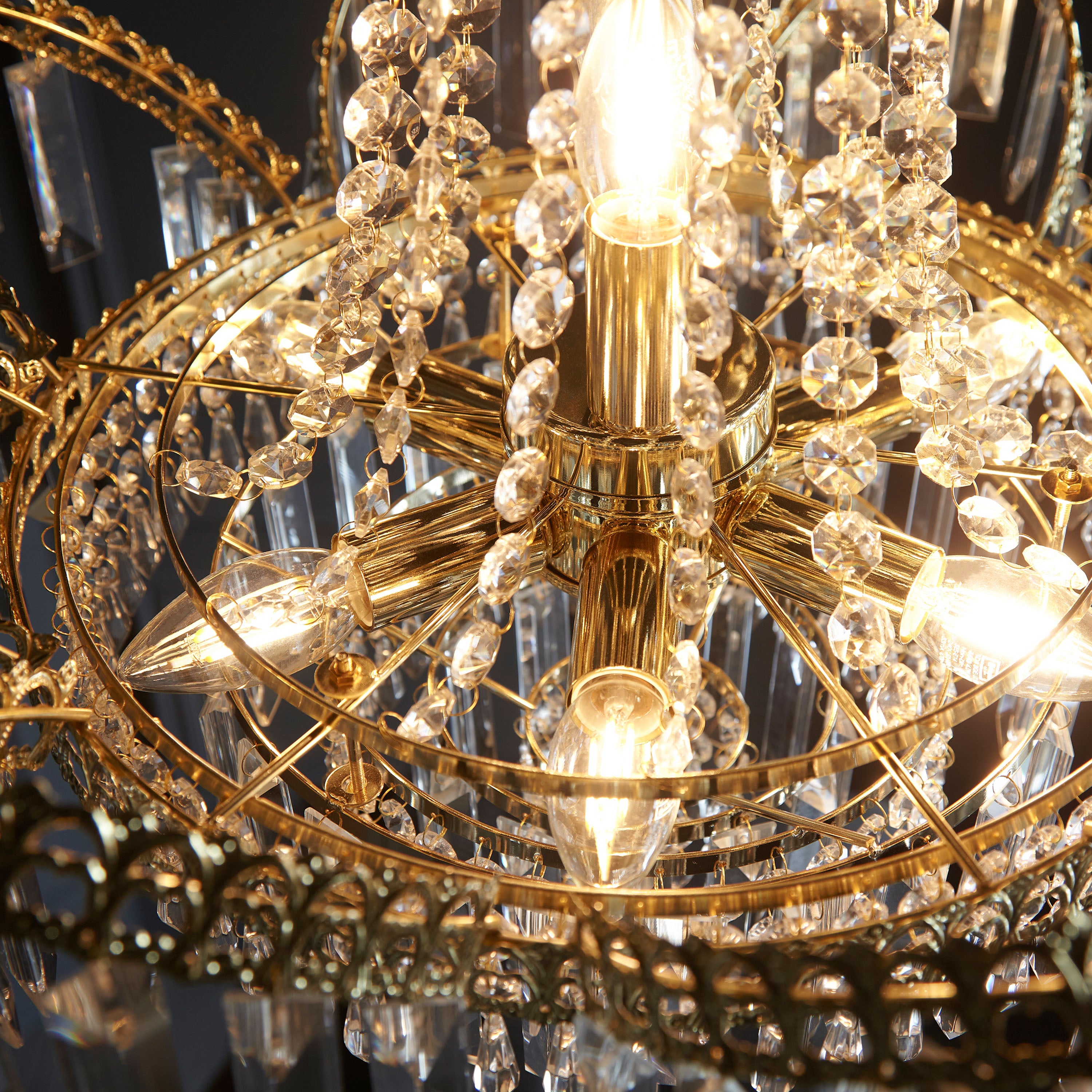 Adagio Gold Draping Crystal Glass Chandelier