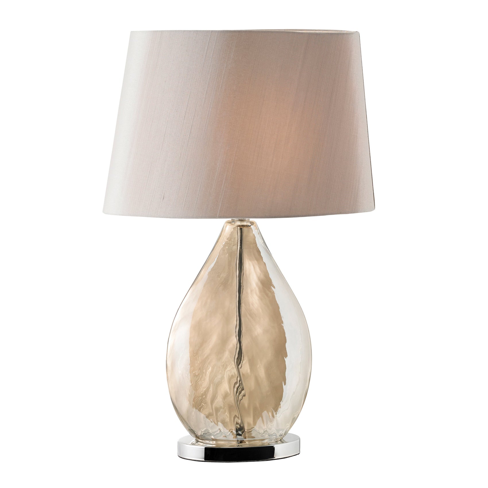 Sheen Gold Tinted Glass & Mink Silk Table Lamp