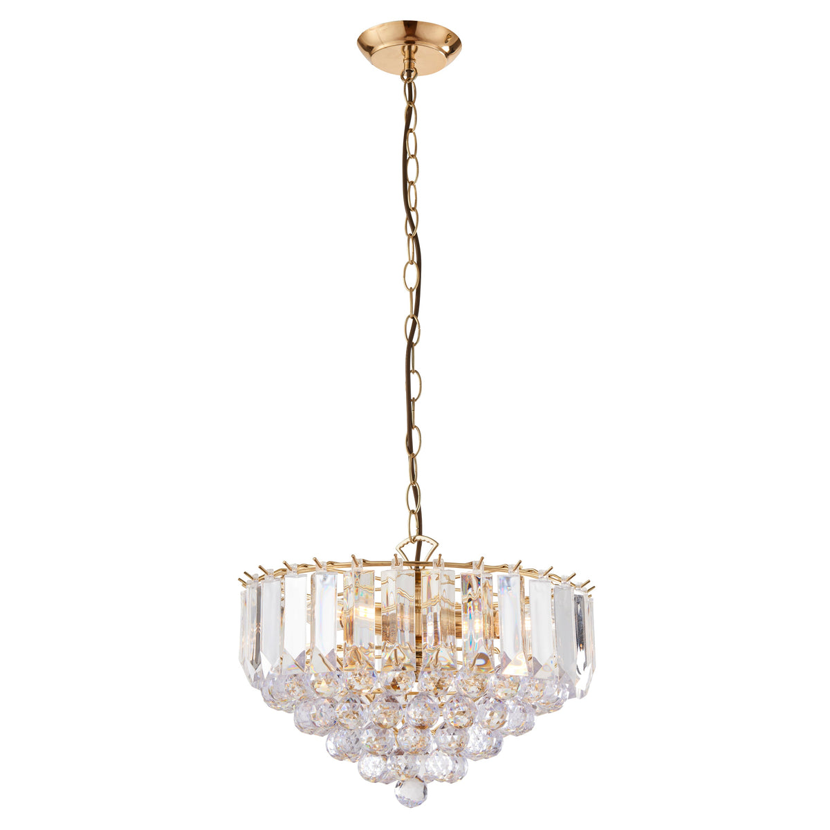 Maybel Brass & Crystal Pendant Light Medium