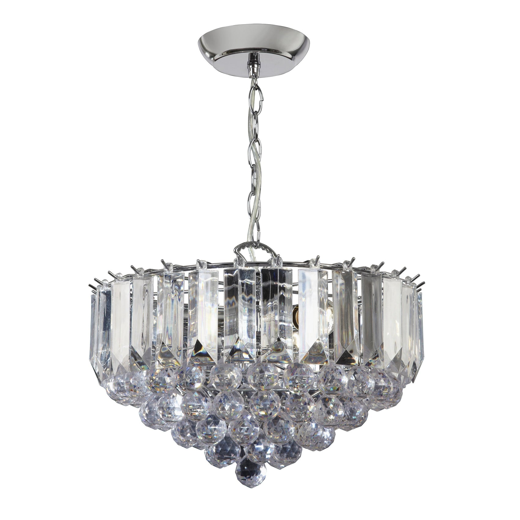 Maybel Chrome & Crystal Pendant Light Medium