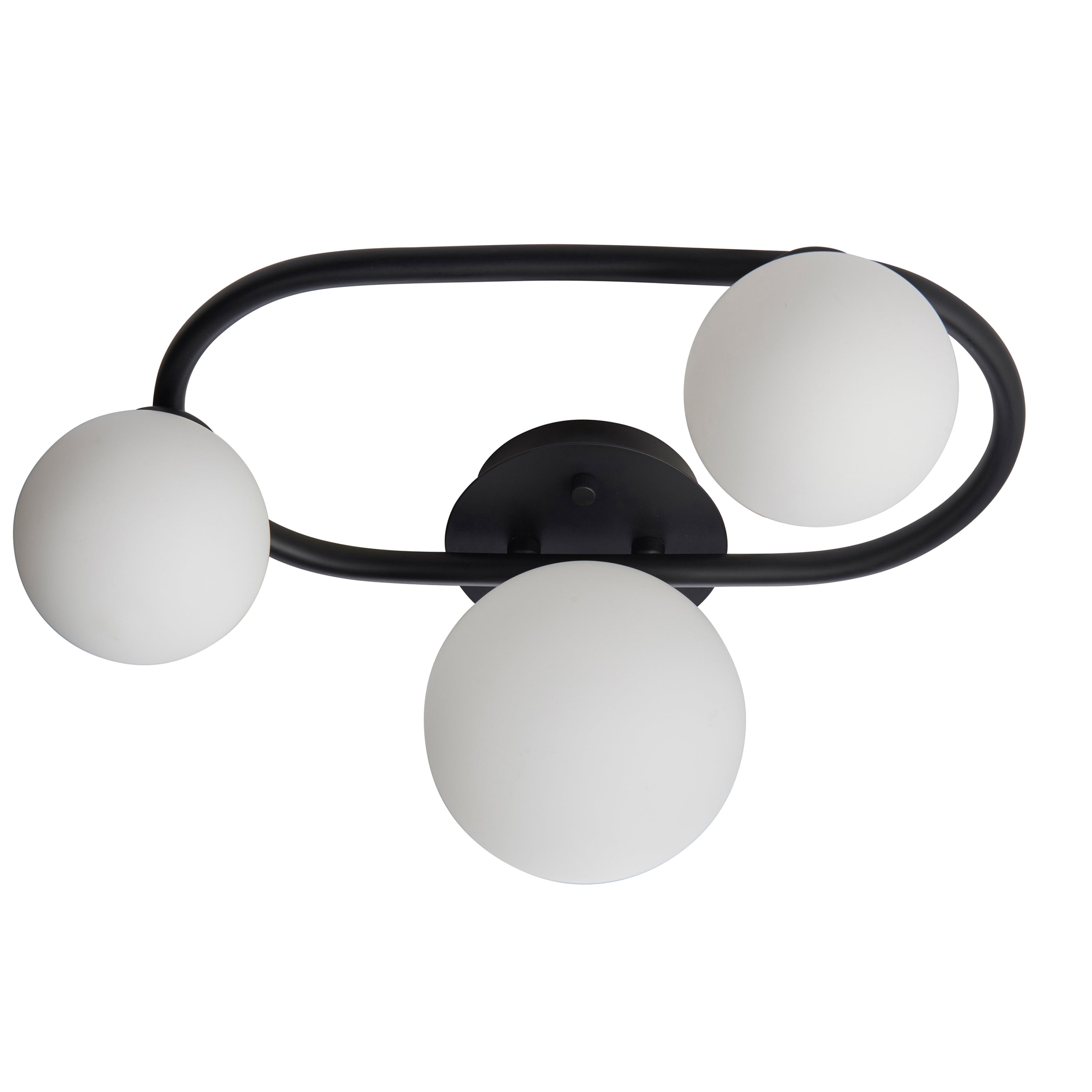 Lune Matt Black Oval Orb Ceiling Light
