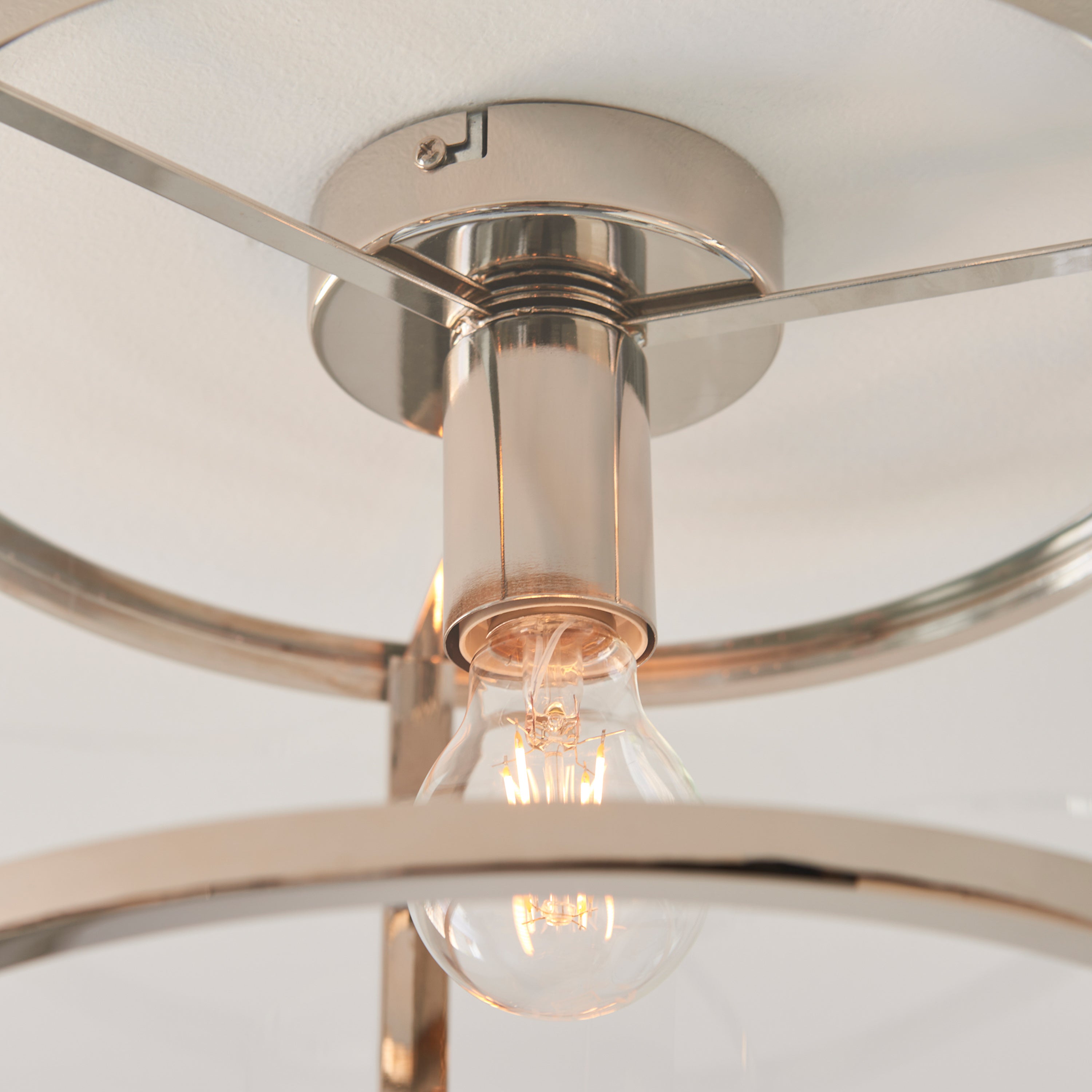 Abern Bright Nickel & Clear Glass Ceiling Light