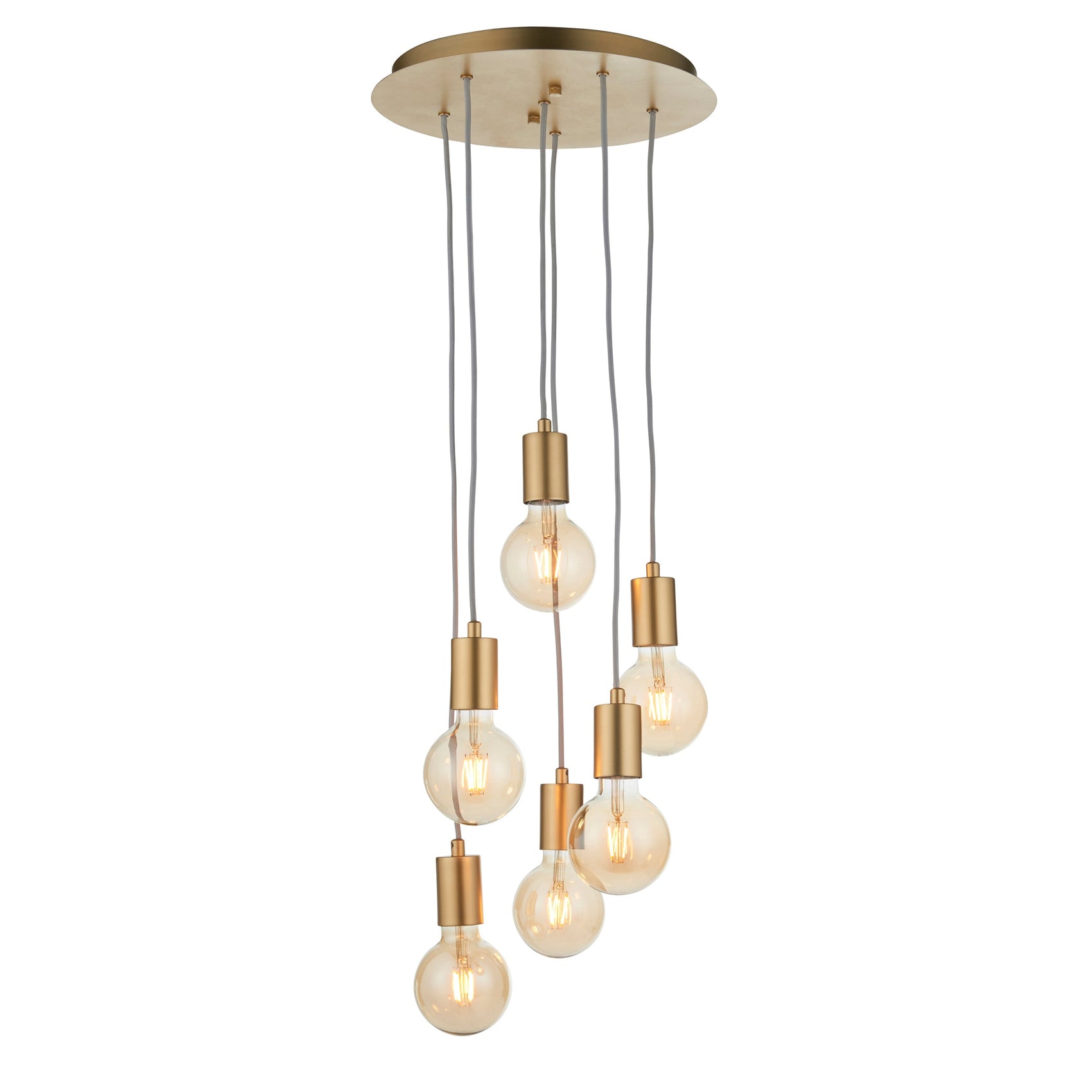 Shelby Satin Brass Pendant Light | 6 Lights