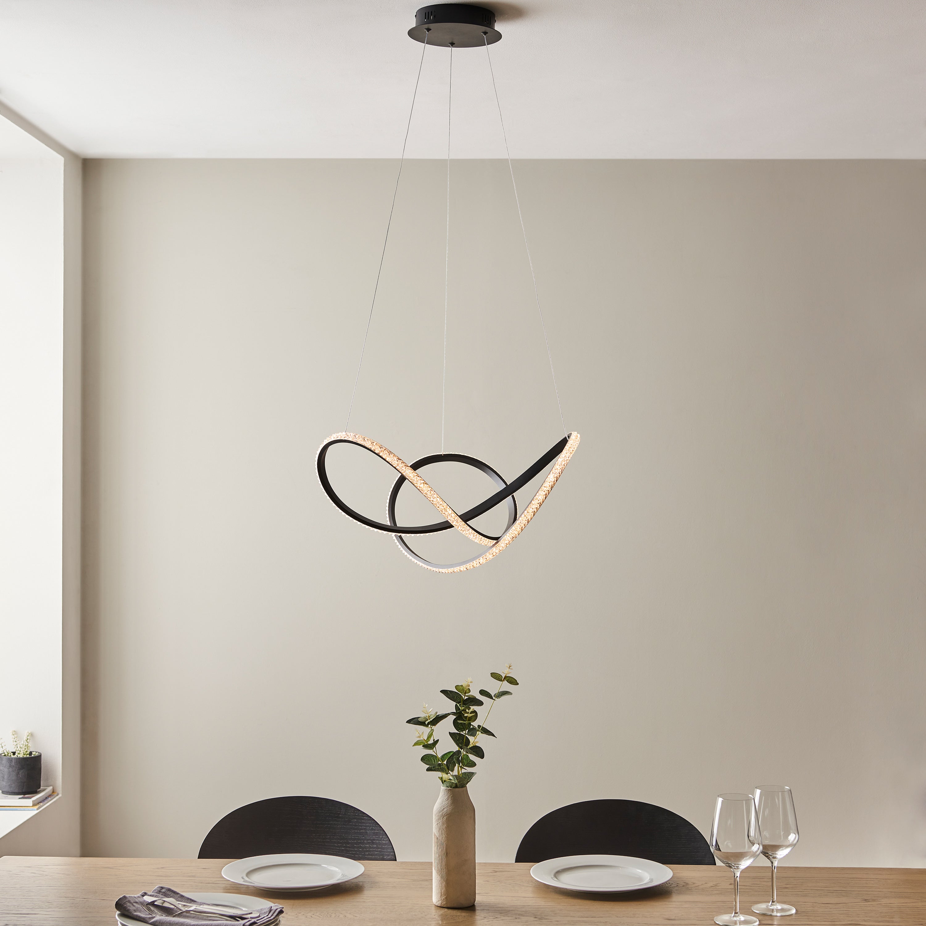 Awaroa Matt Black Scribble Pendant Light