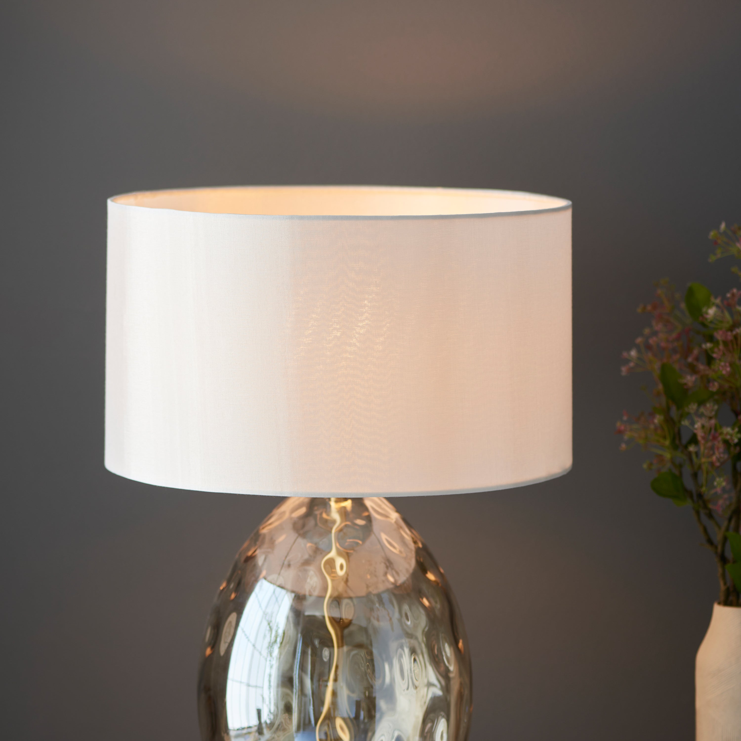 Willow Champagne Gold Dimple Glass Table Lamp