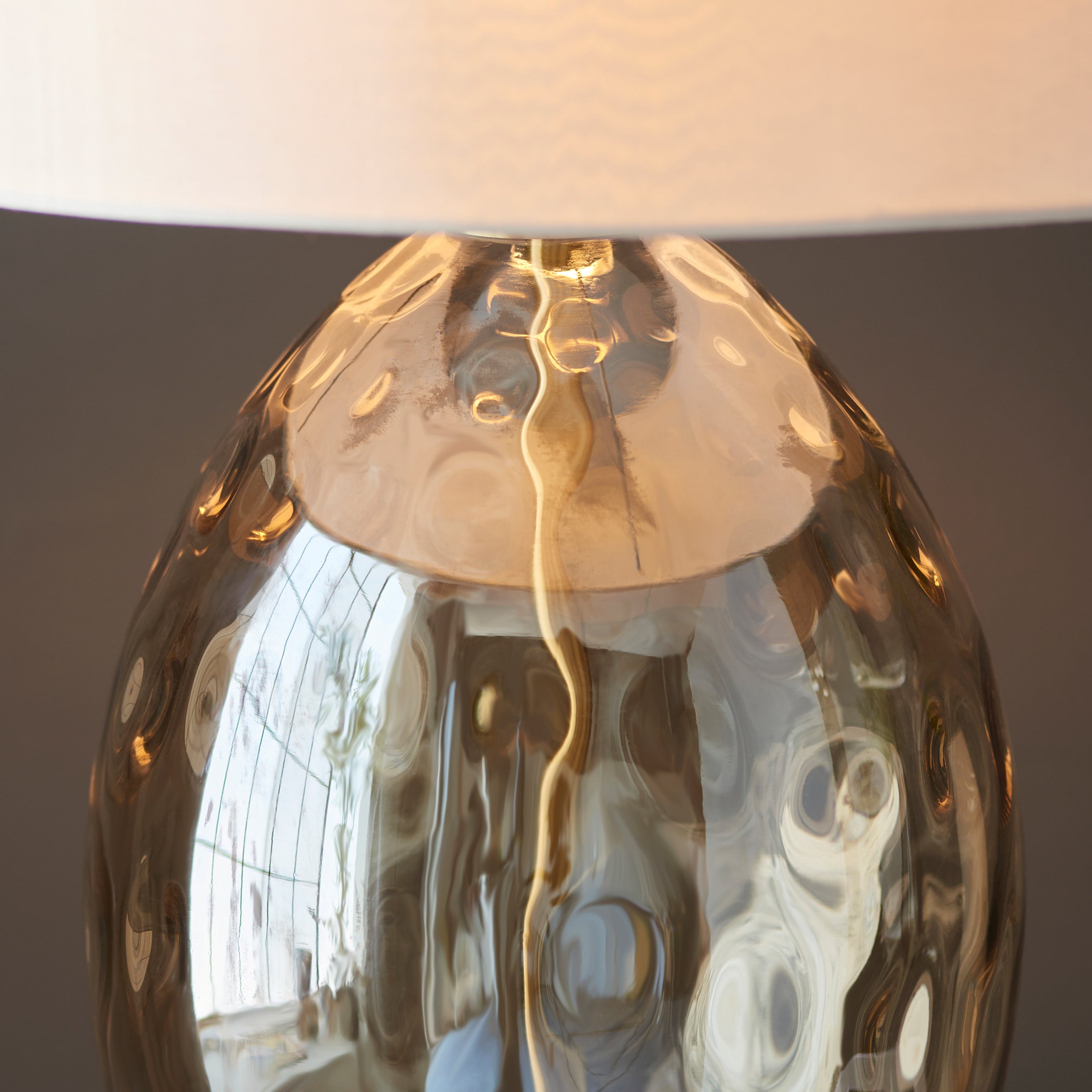 Willow Champagne Gold Dimple Glass Table Lamp