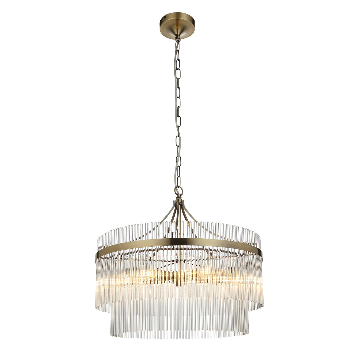 Vizzini Antique Brass Gold & Glass Pendant Light | Large