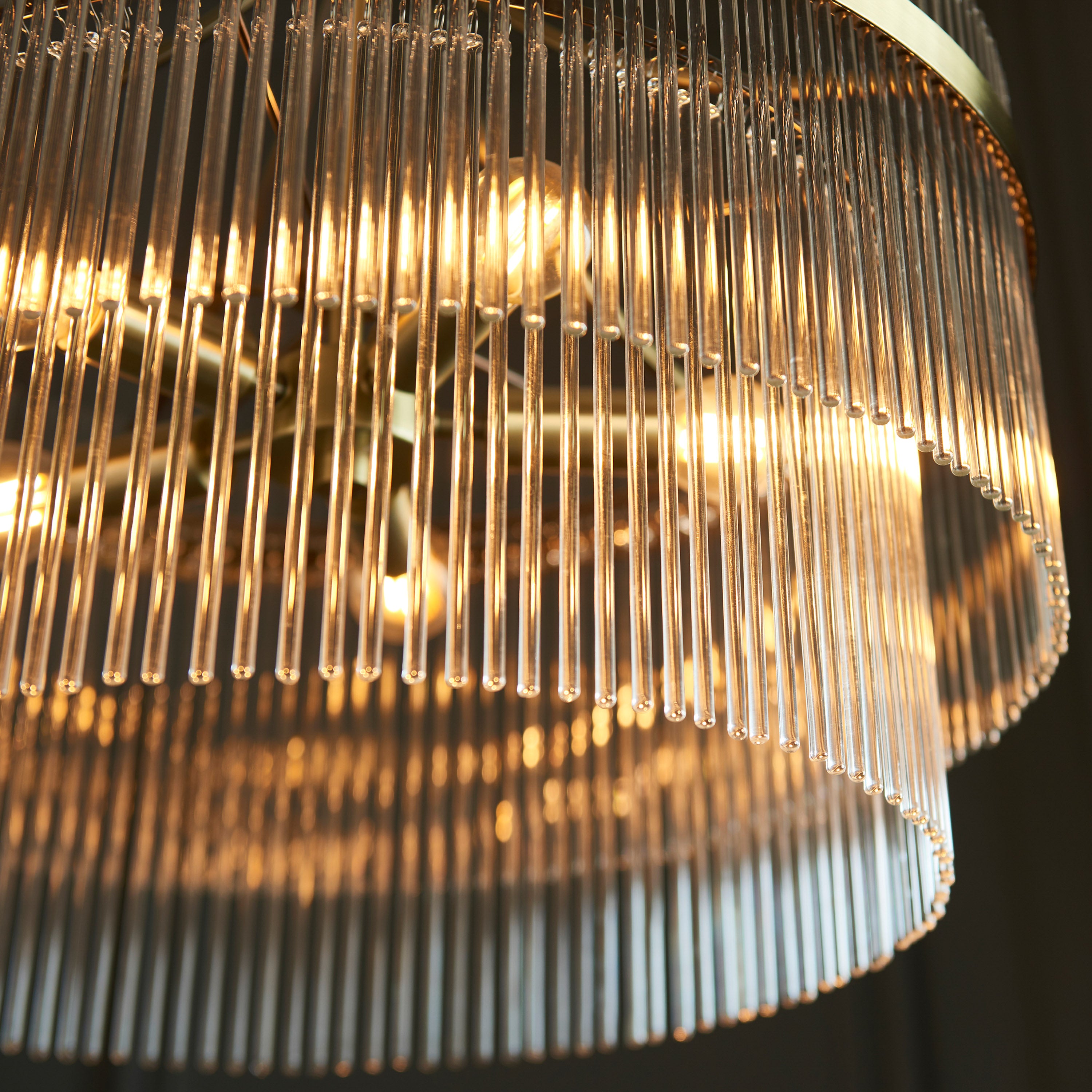 Vizzini Antique Brass Gold & Glass Pendant Light | Large
