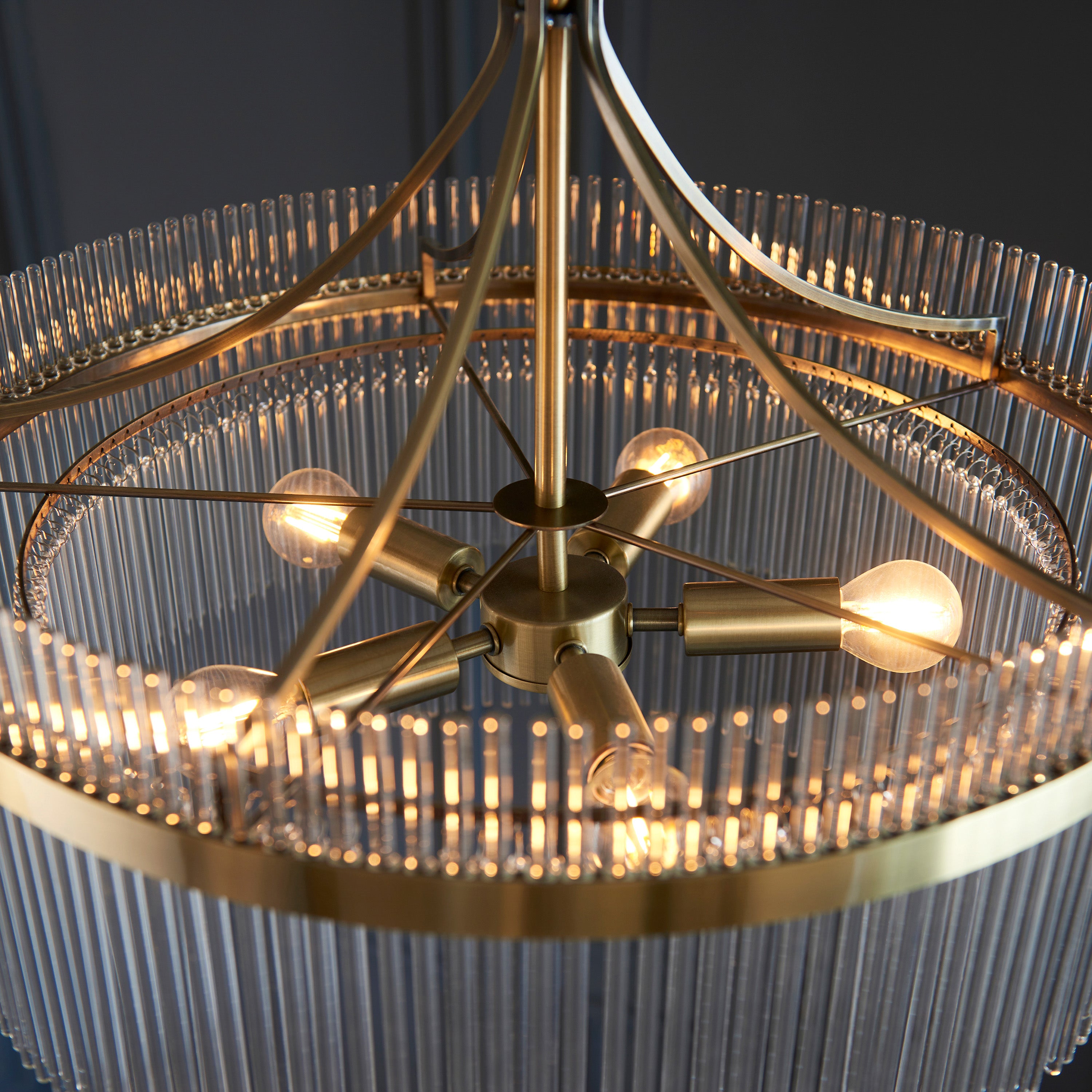 Vizzini Antique Brass Gold & Glass Pendant Light | Large