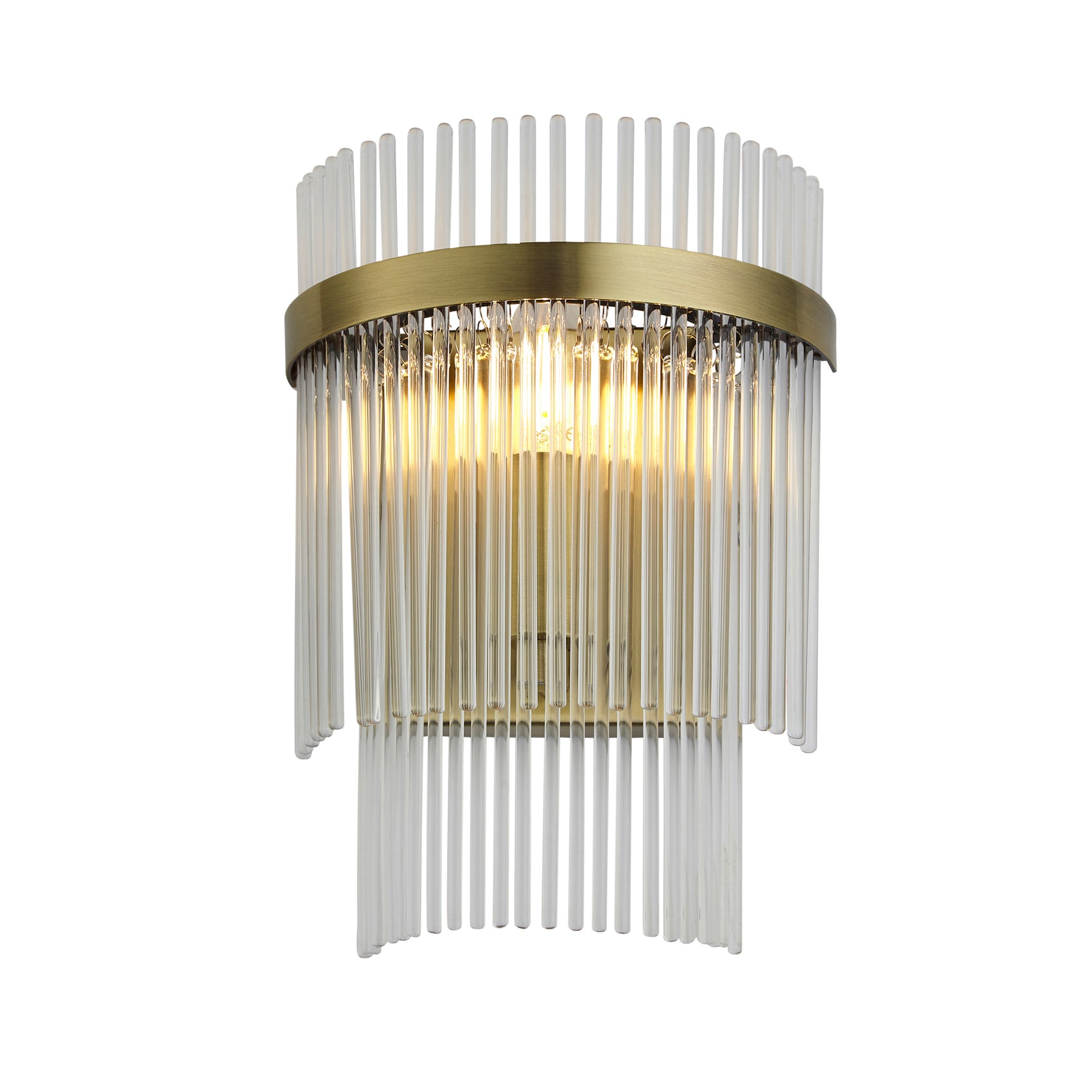 Vizzini Antique Brass Gold & Glass Wall Light