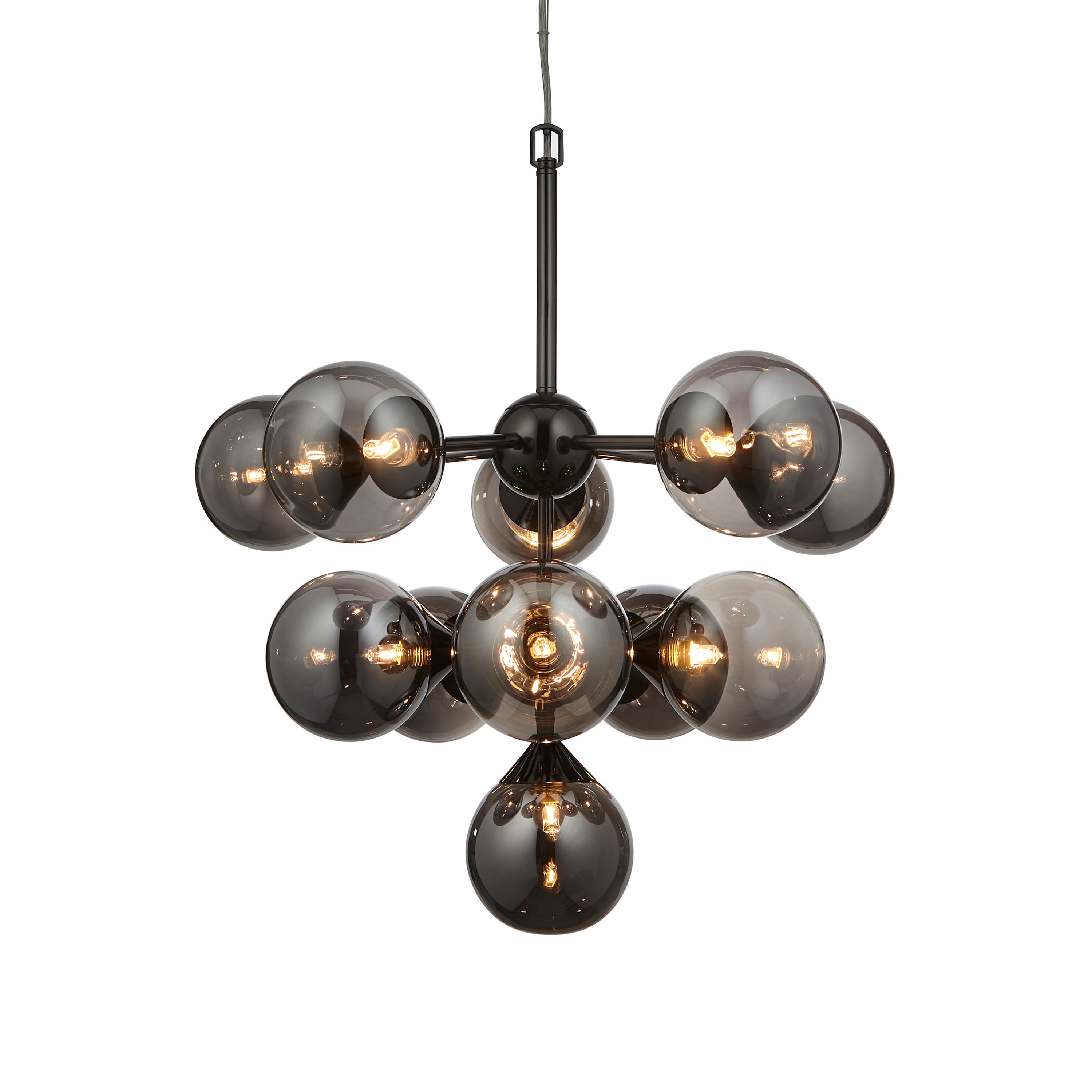 Gracie Smoked Mirror Glass Dome Cluster Pendant Light