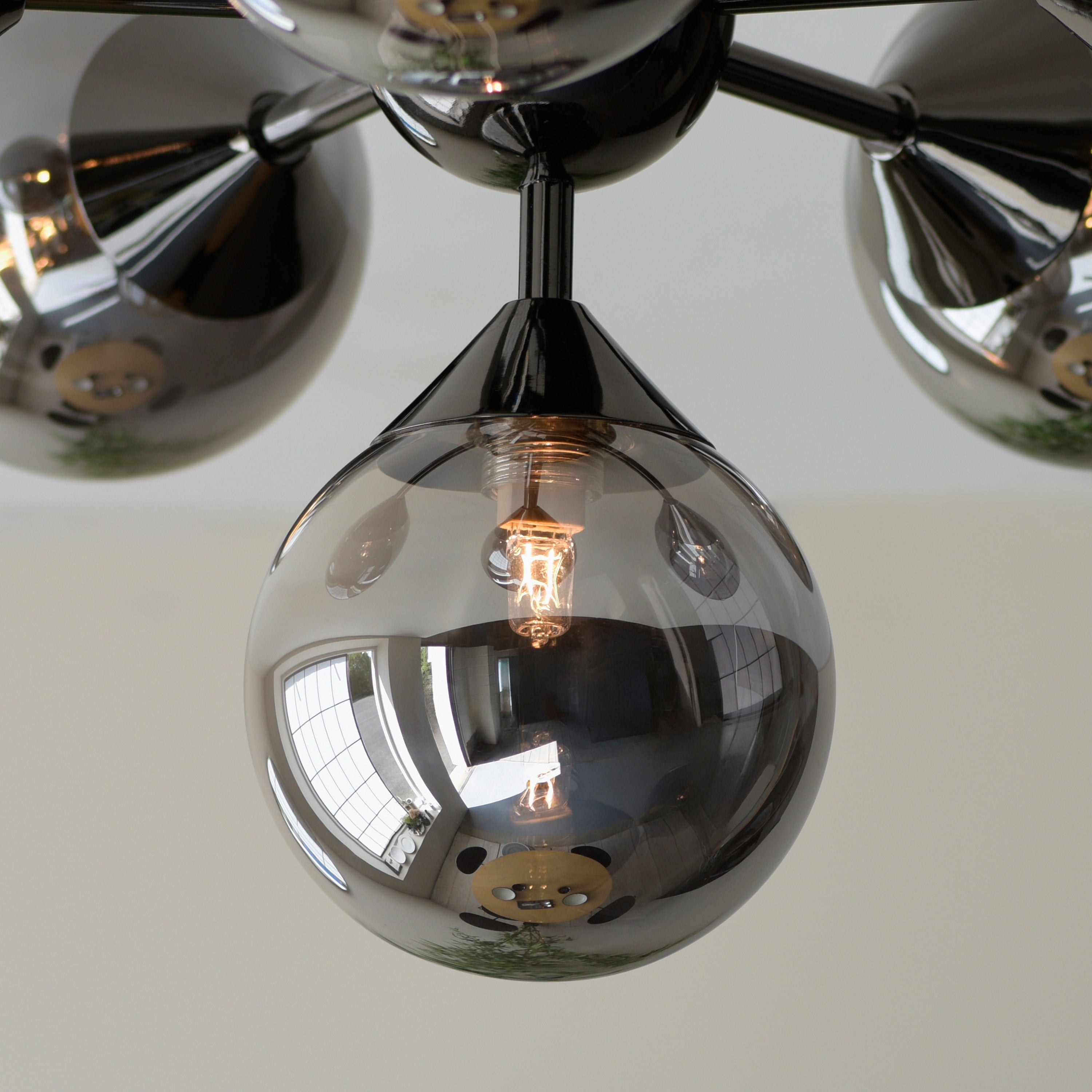 Gracie Smoked Mirror Glass Orb Ceiling Light