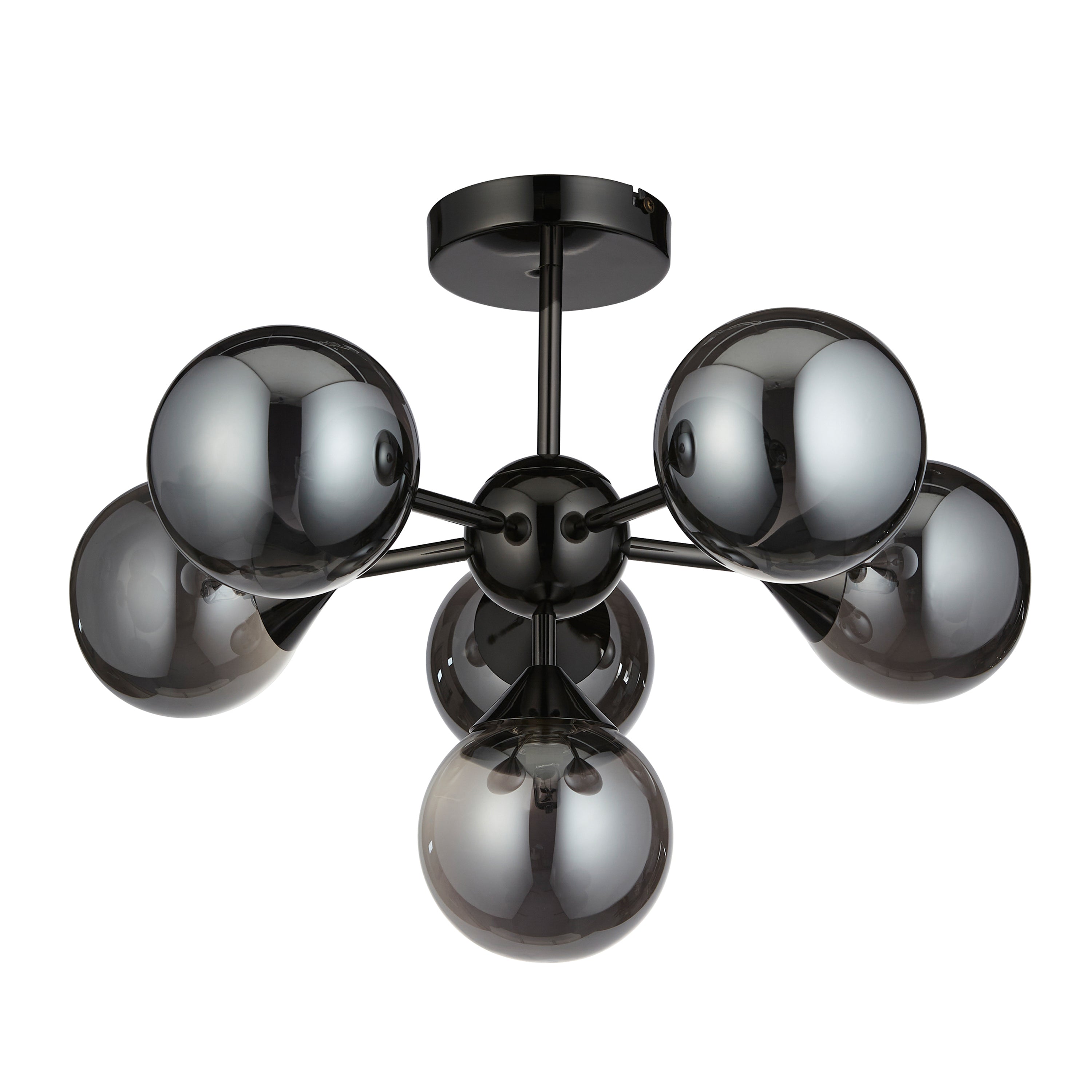 Gracie Smoked Mirror Glass Orb Ceiling Light