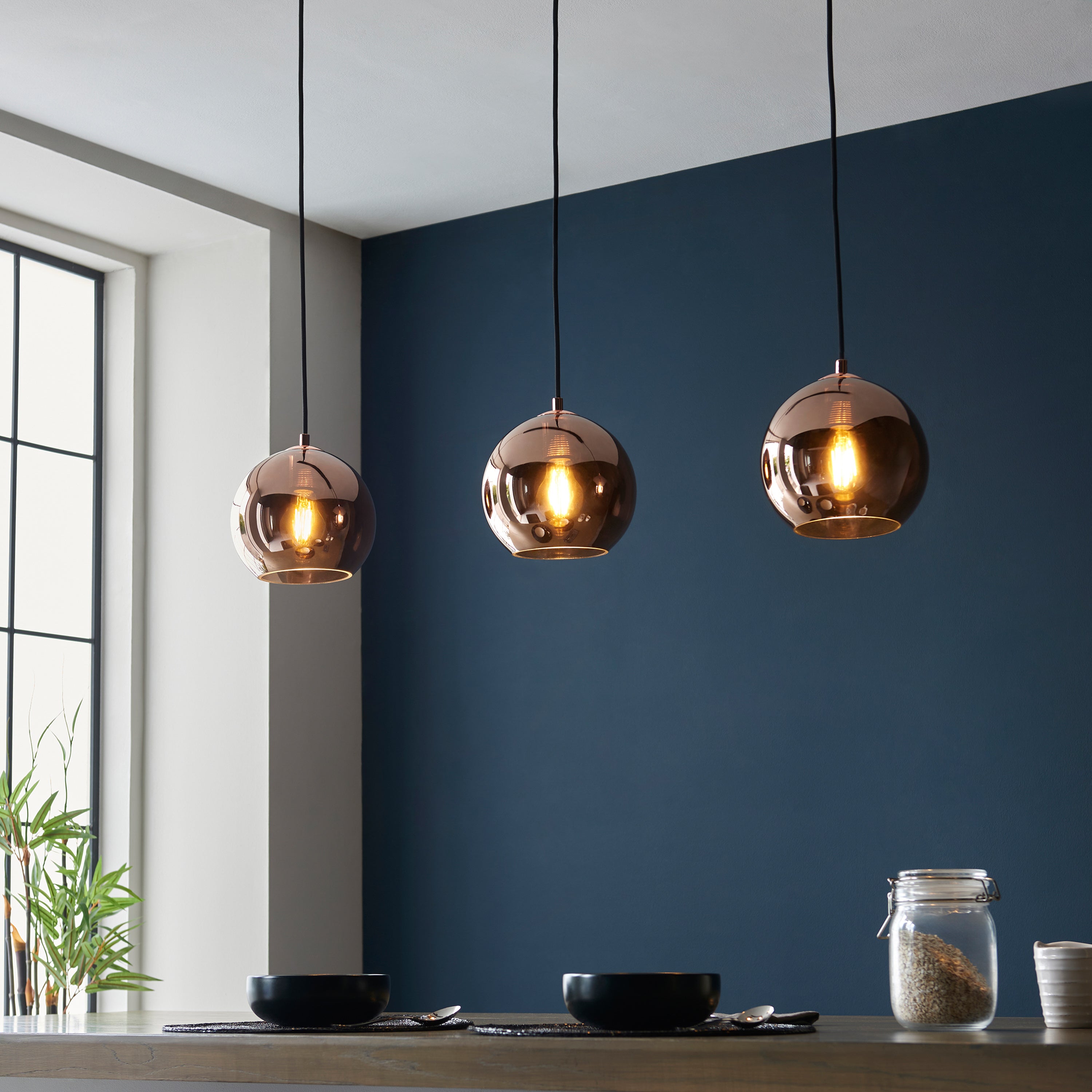 Belver Copper Dome Pendant Light Strip