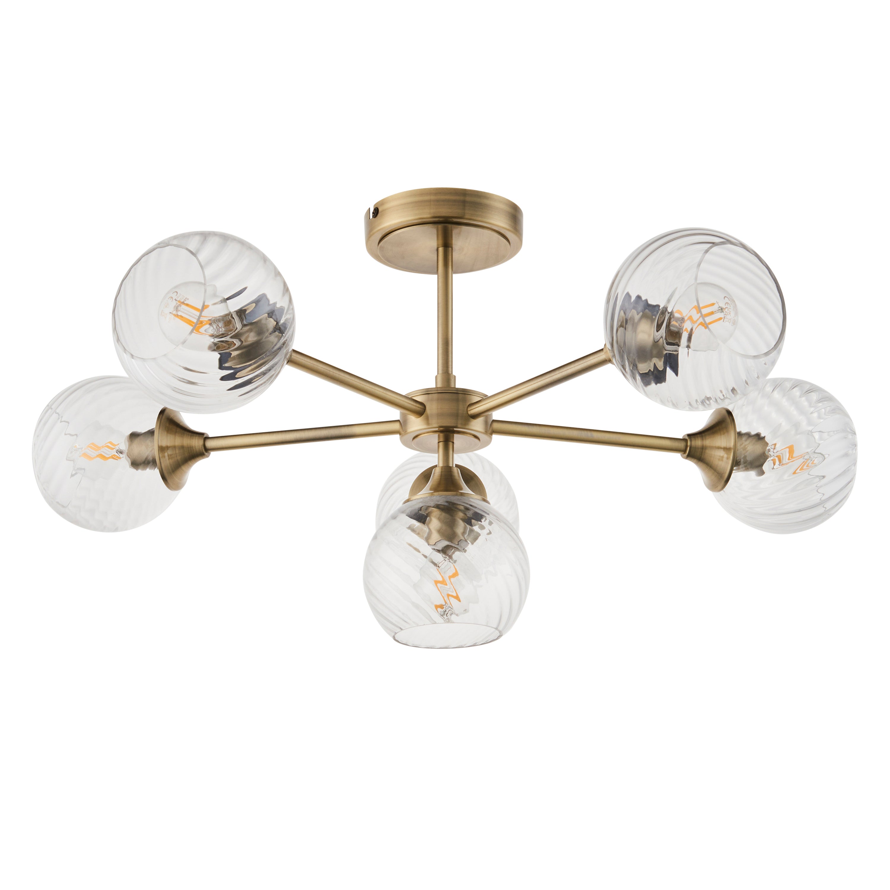 Dakota Antique Brass Ceiling Light | Medium