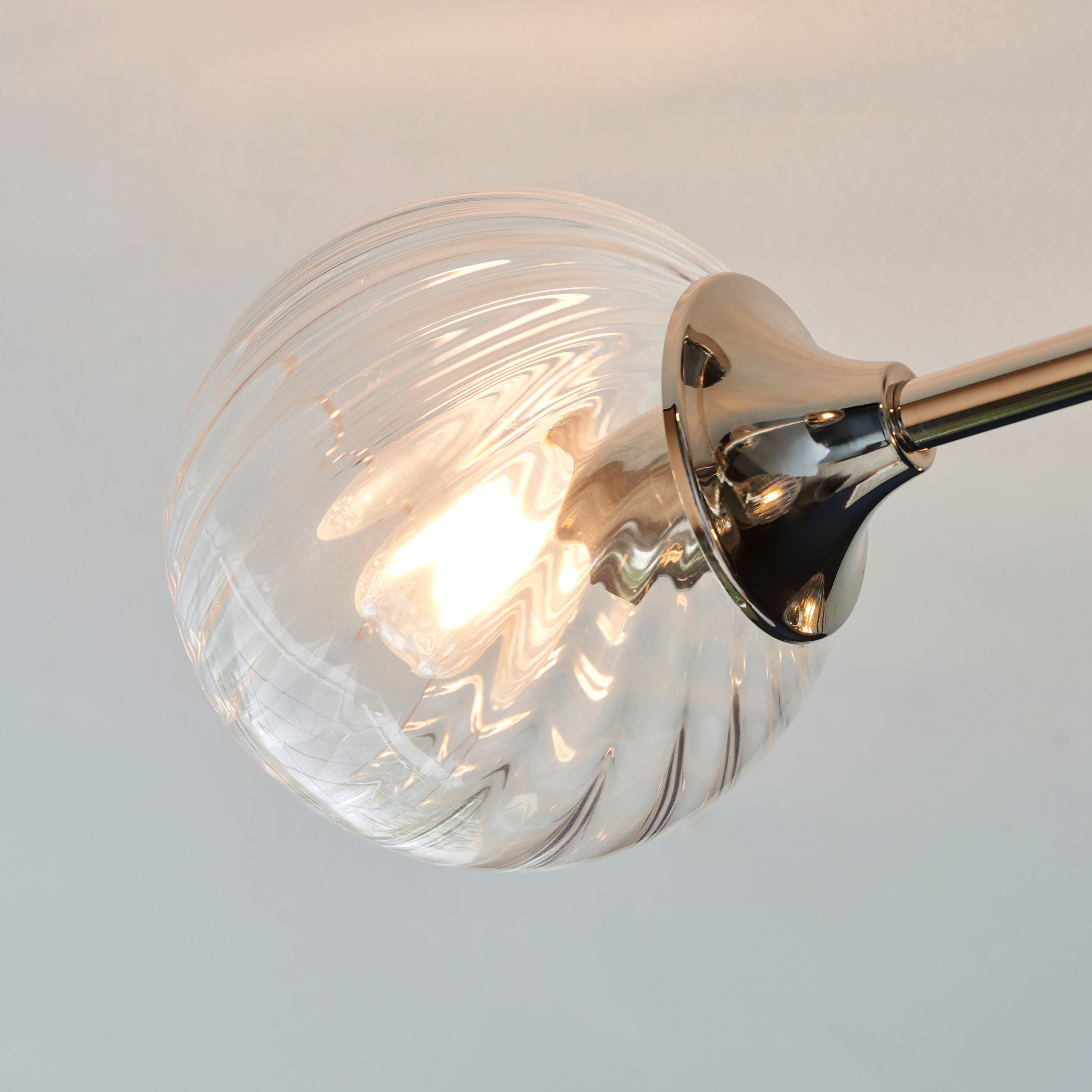 Dakota Bright Nickel Ceiling Light | Medium
