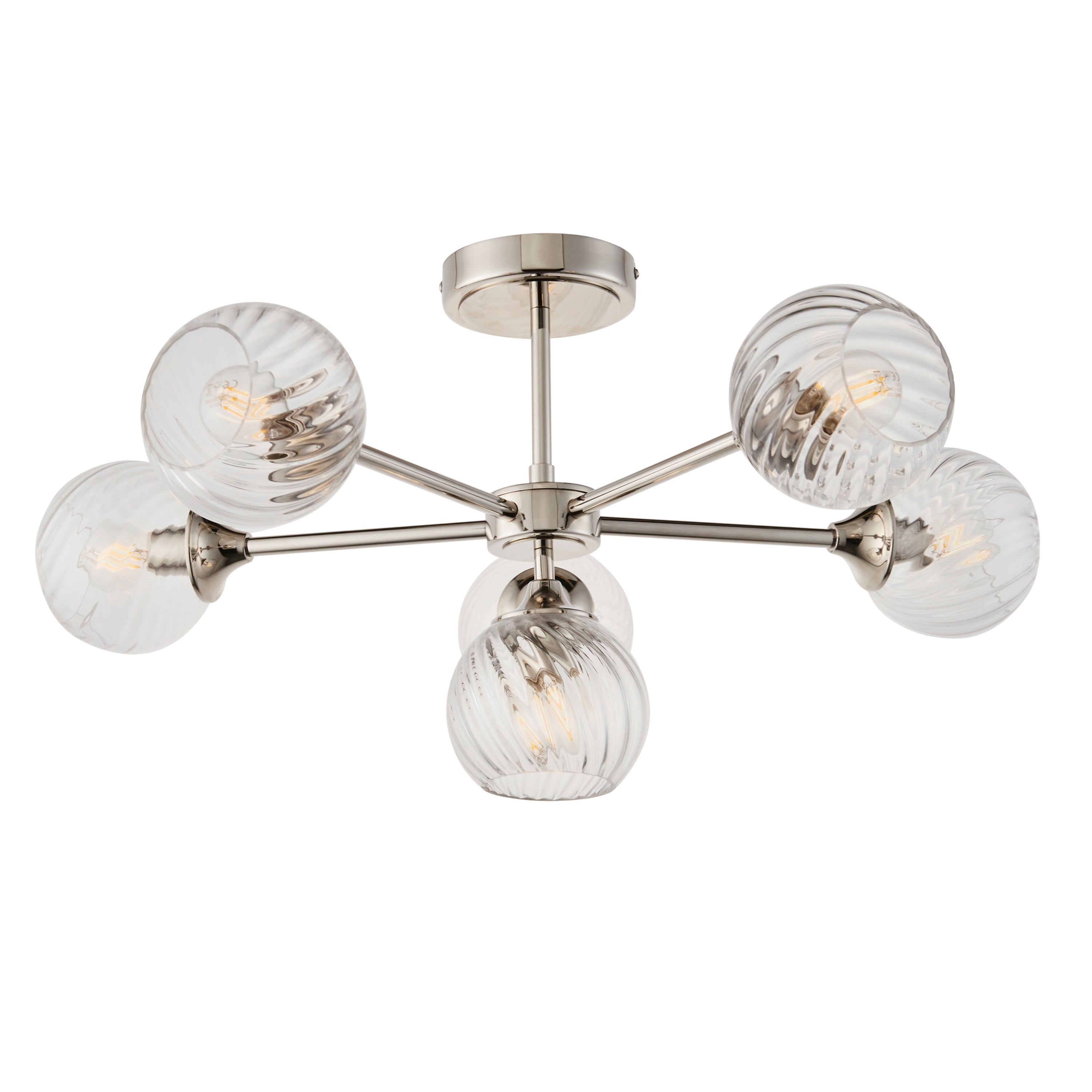 Dakota Bright Nickel Ceiling Light | Medium