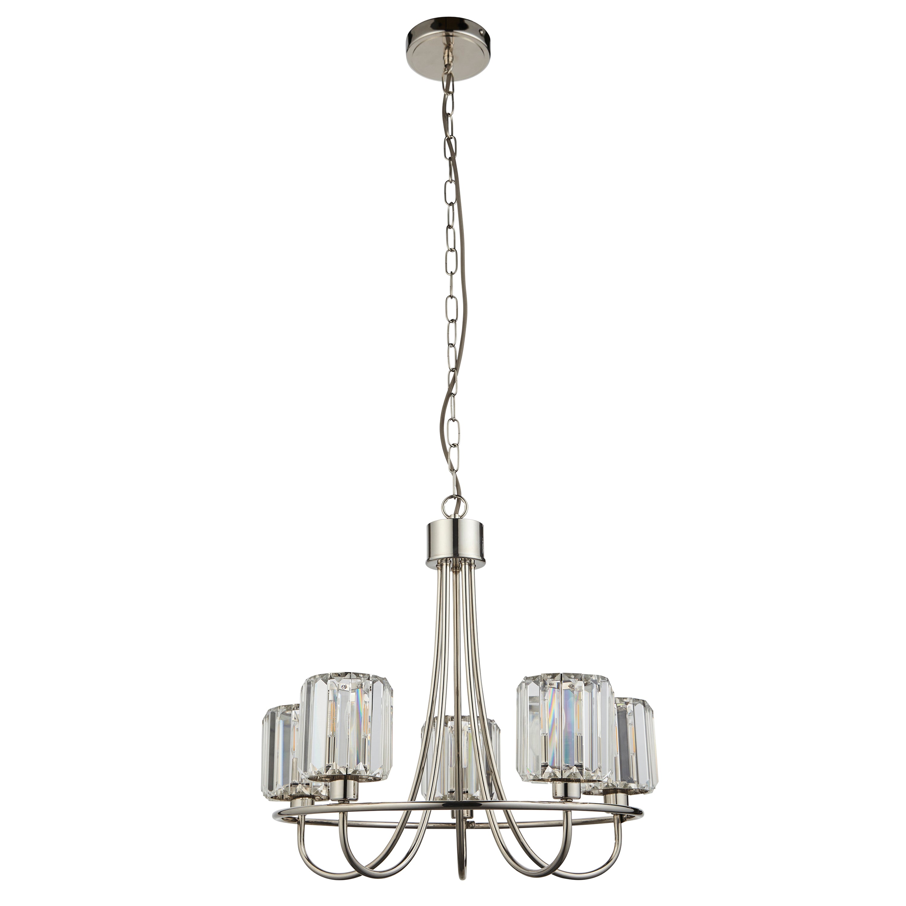 Denton Nickel & Faceted Glass Pendant Light
