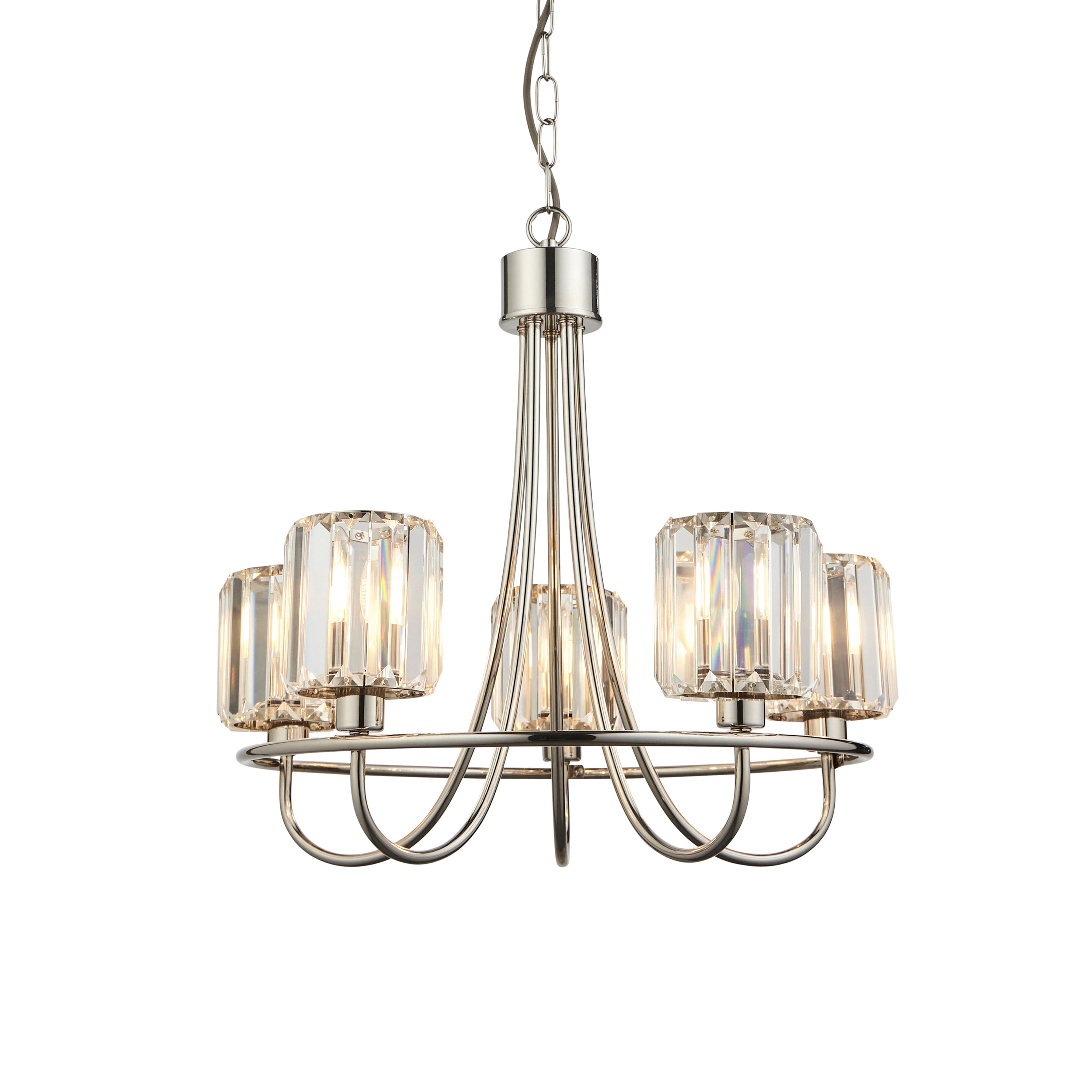 Denton Nickel & Faceted Glass Pendant Light