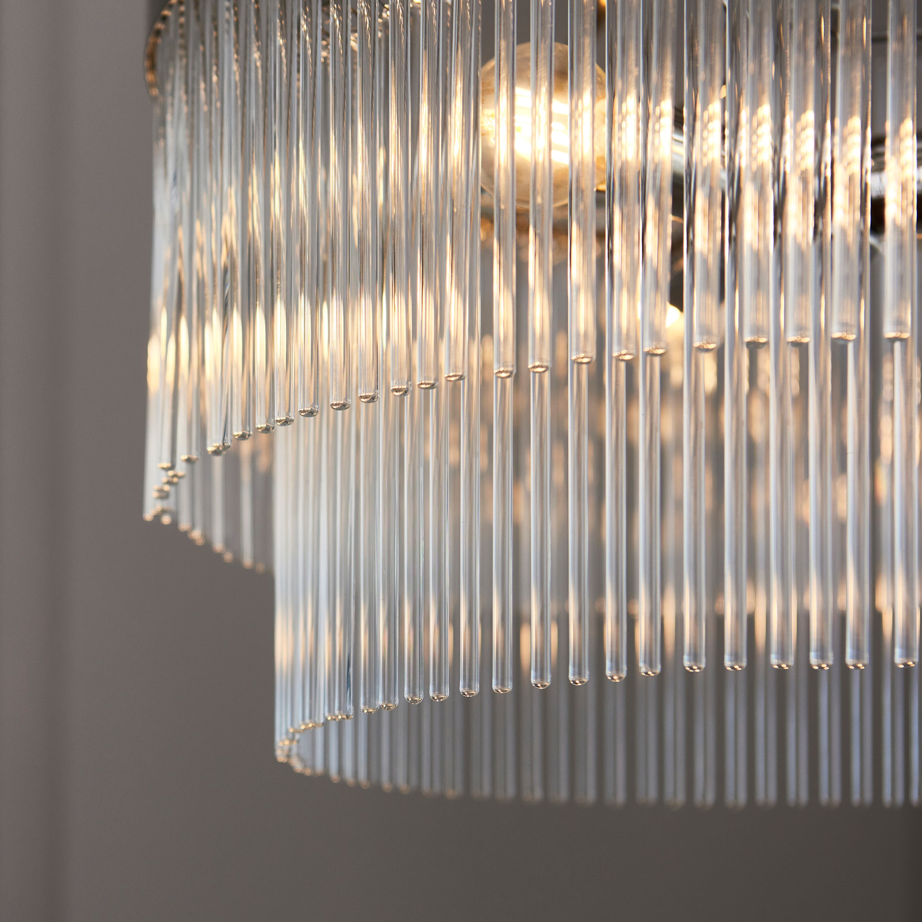 Vizzini Bright Nickel & Glass Pendant Light | Large
