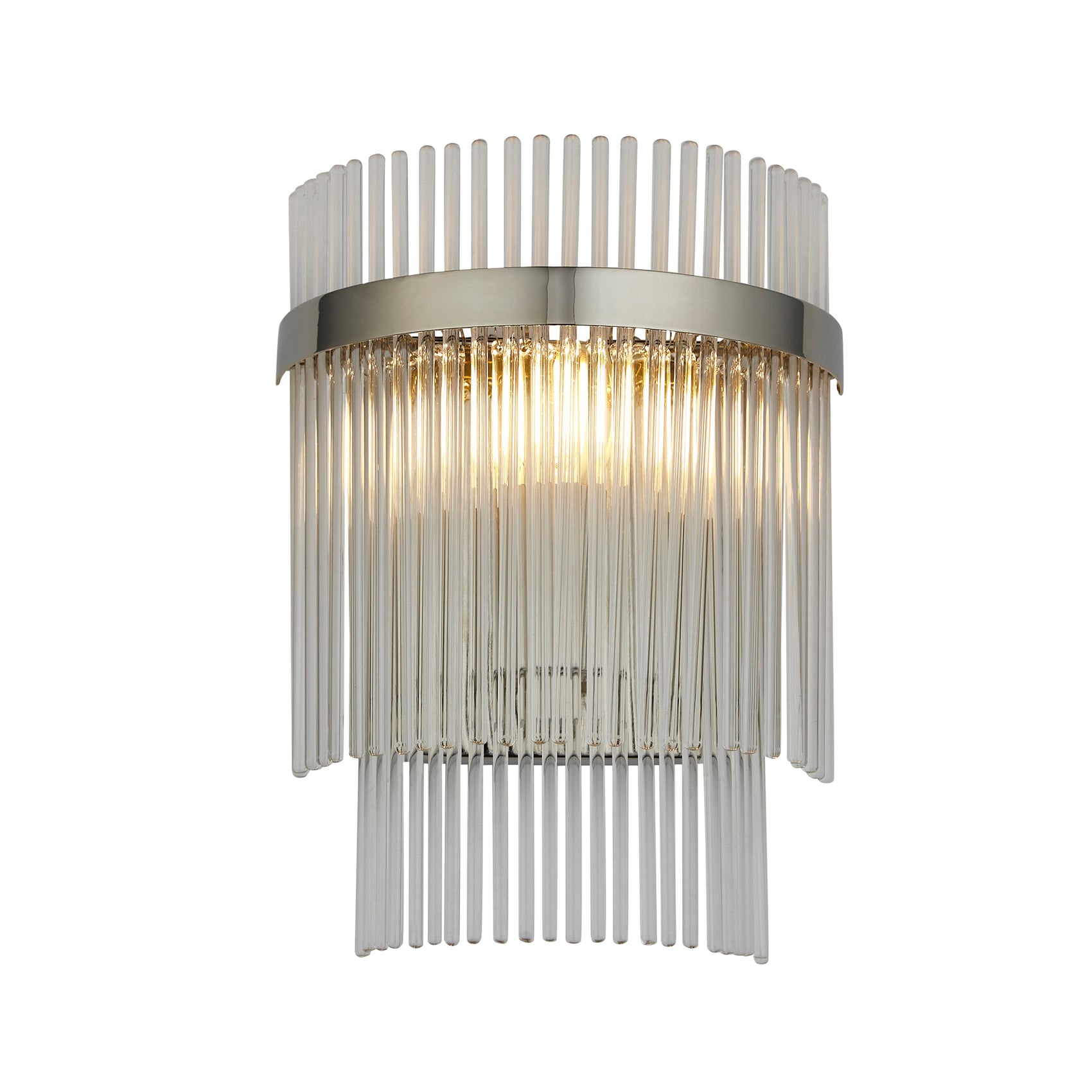 Vizzini Bright Nickel & Glass Wall Light