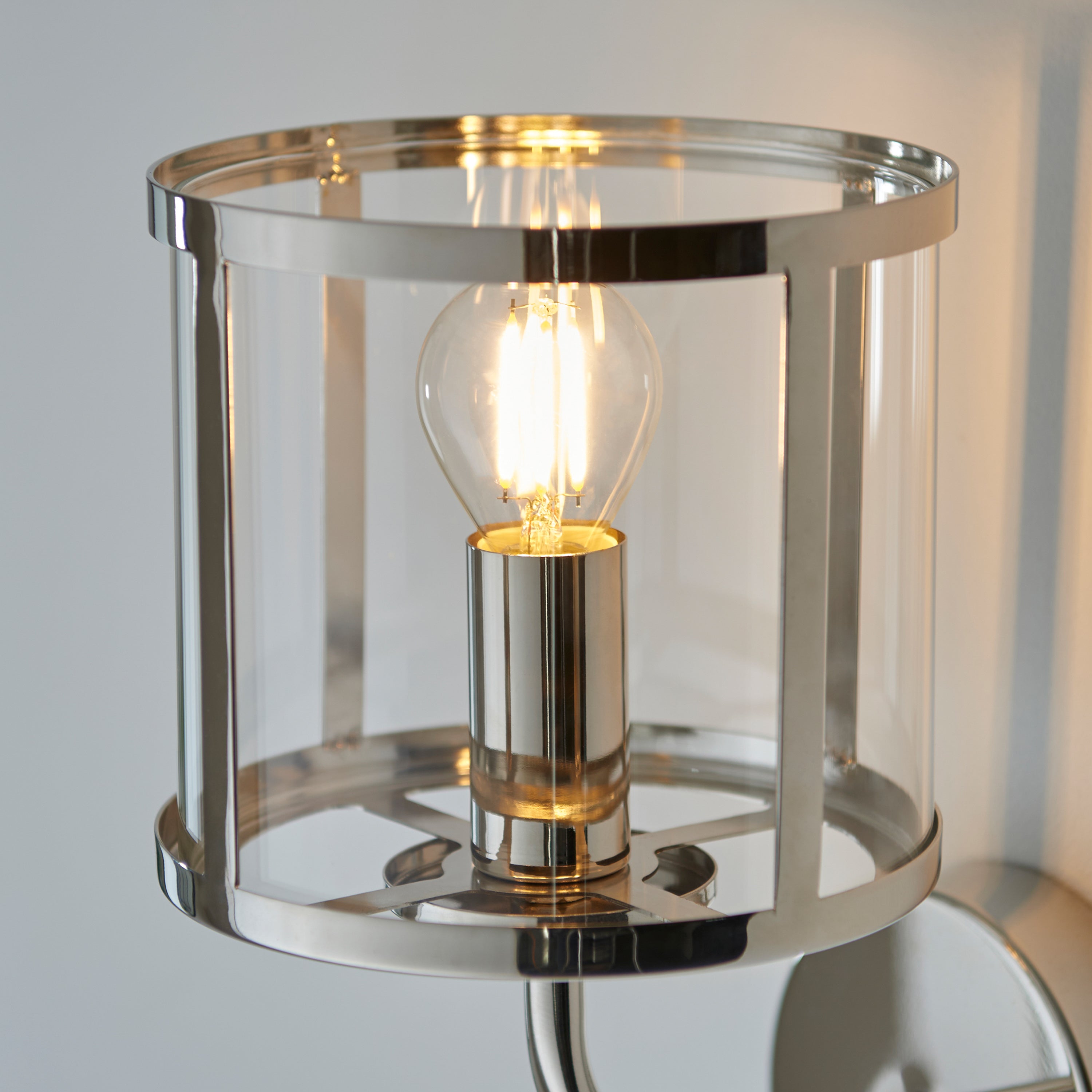 Abern Bright Nickel Wall Light