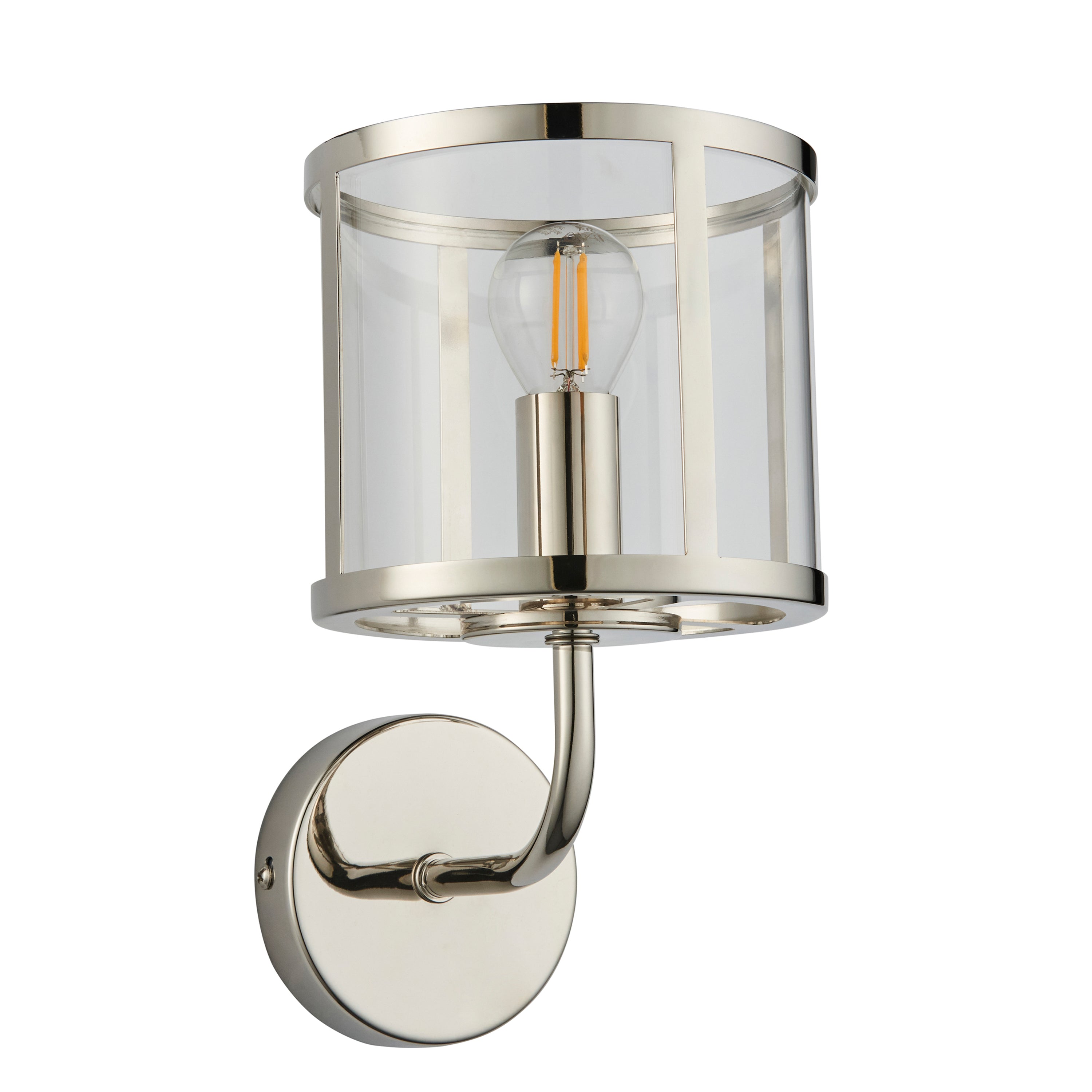 Abern Bright Nickel Wall Light