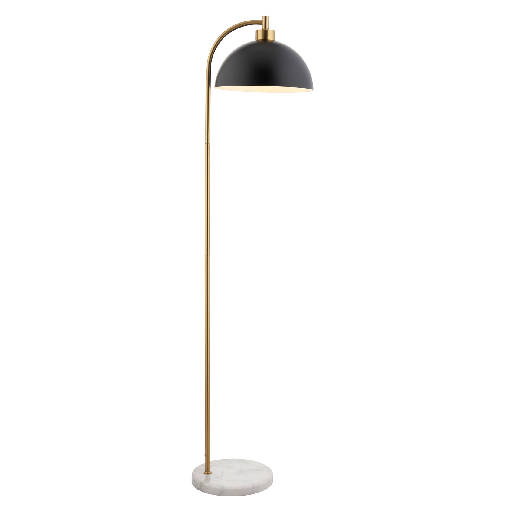 Norris Matt Black & White Marble Floor Lamp