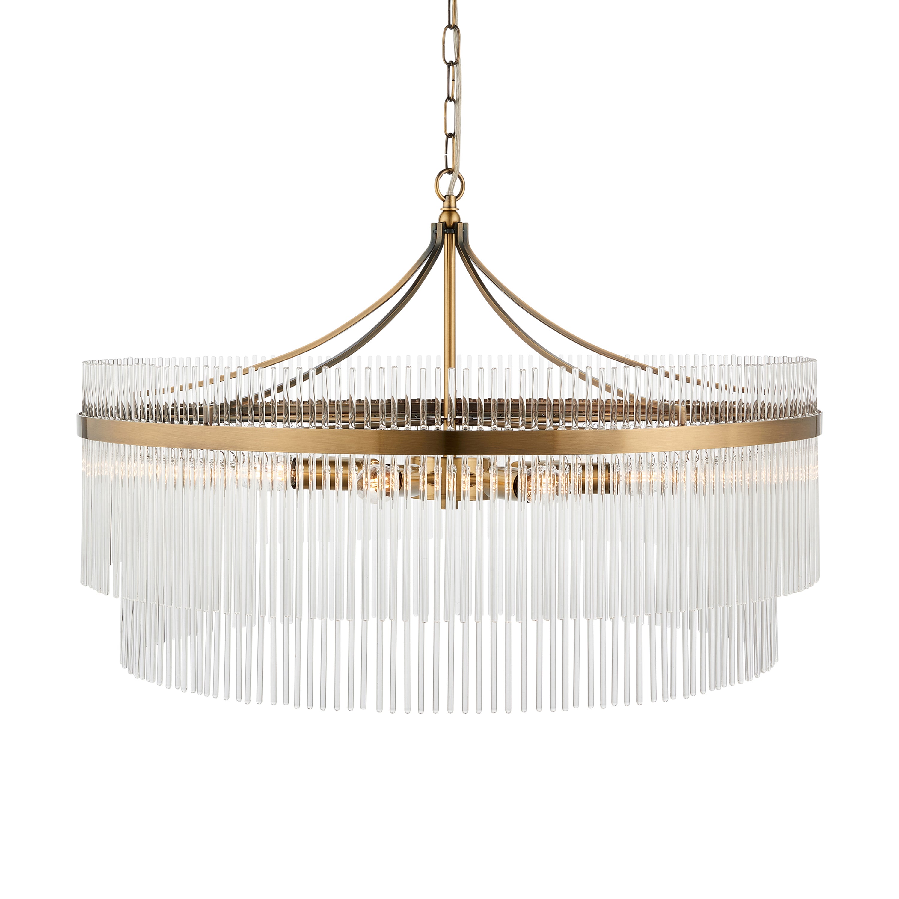Vizzini Grand Antique Brass Gold & Glass Chandelier | Large