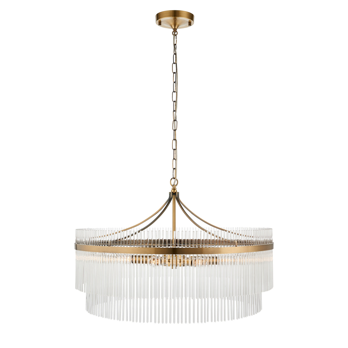 Vizzini Grand Antique Brass Gold & Glass Chandelier | Large