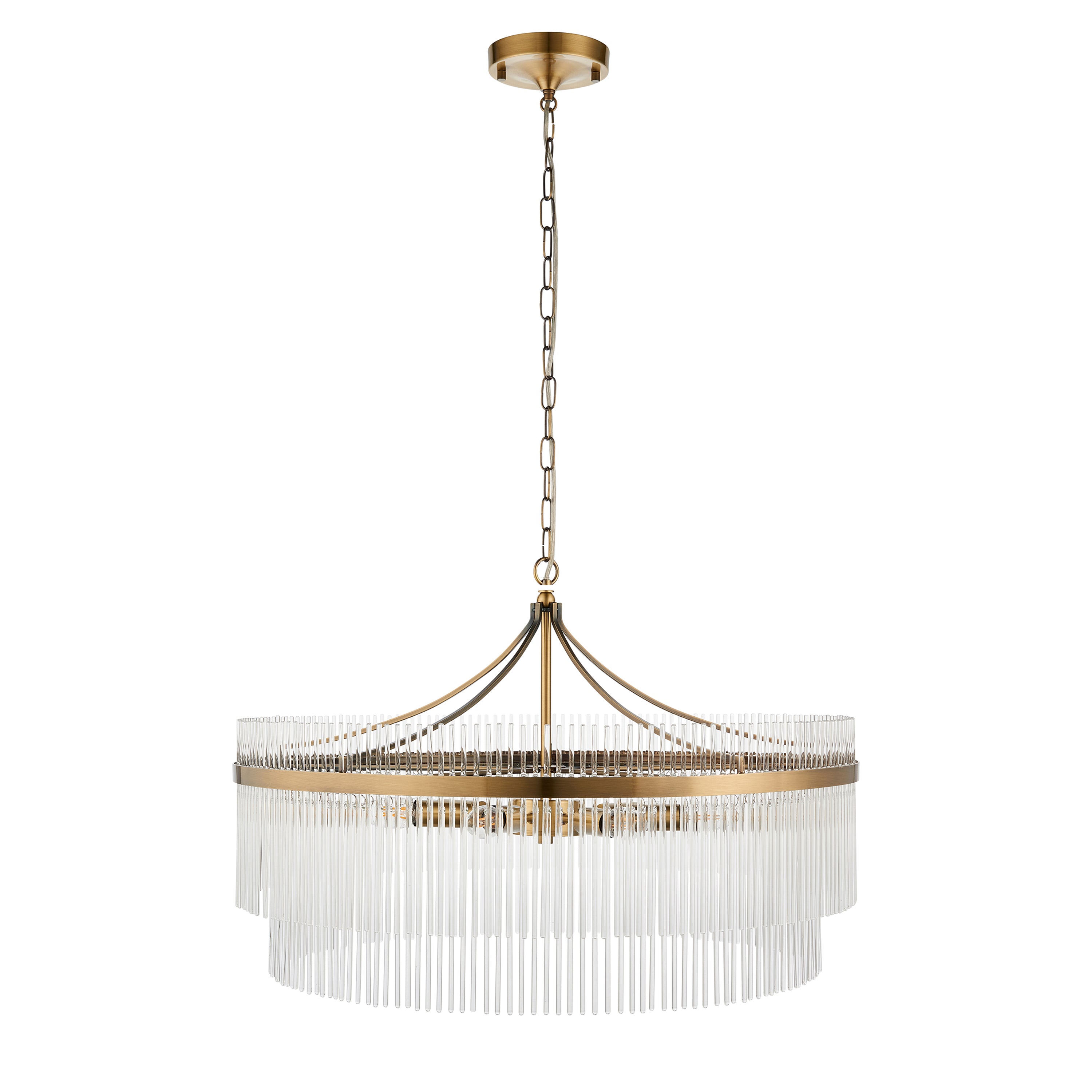 Vizzini Grand Antique Brass Gold & Glass Chandelier | Large