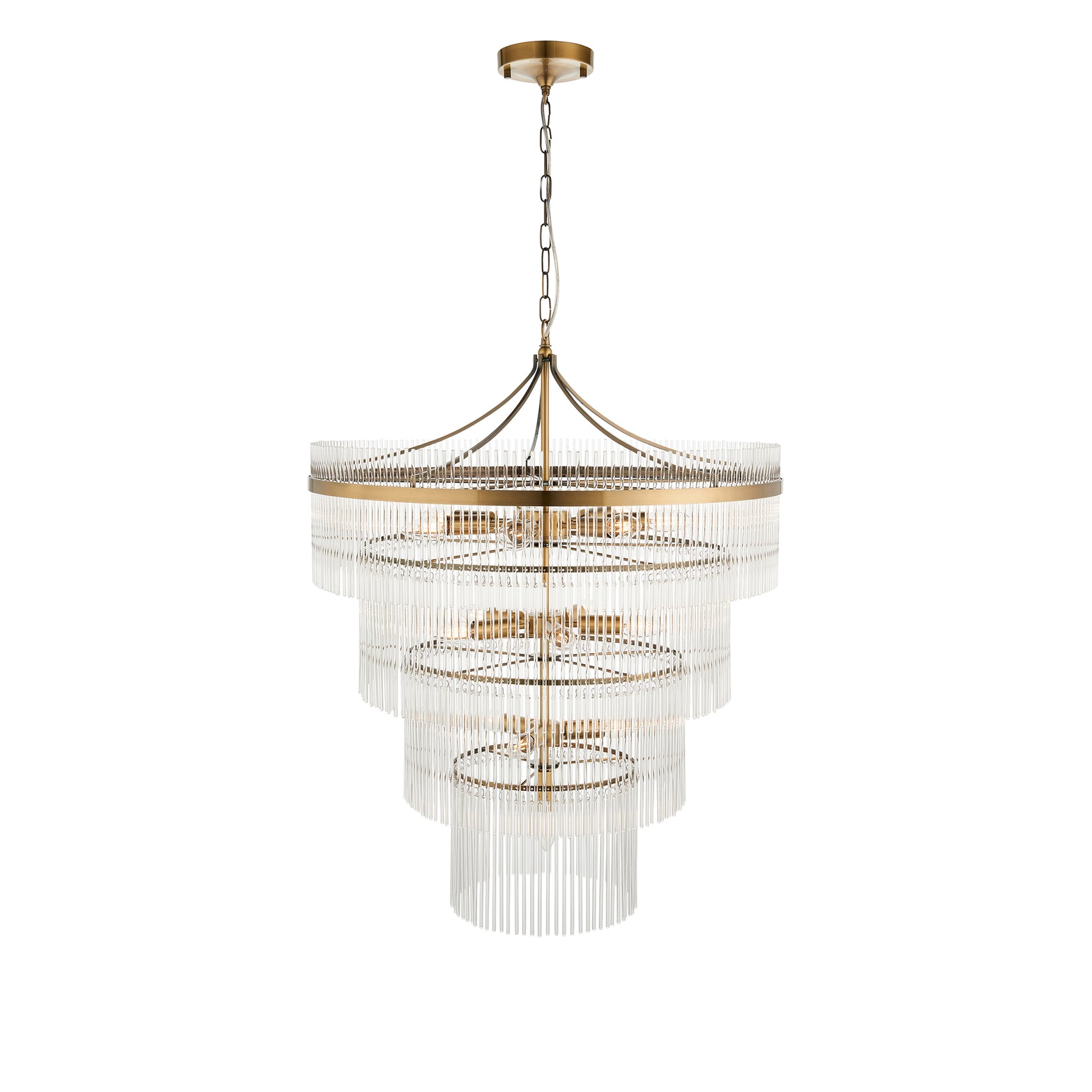 Vizzini Antique Brass Gold & Glass Chandelier | Large