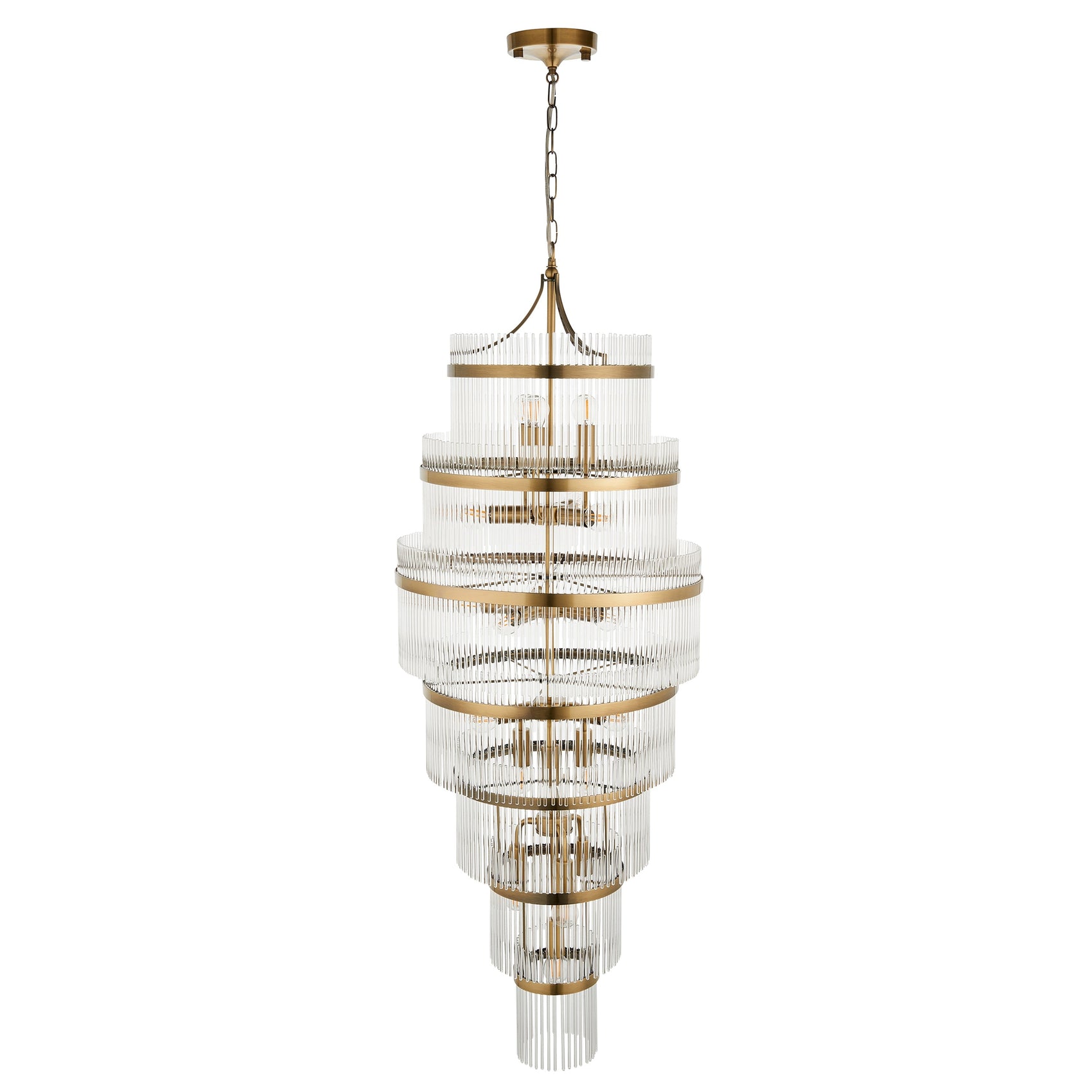 Vizzini Grand Antique Brass Gold & Glass Chandelier | Extra Large