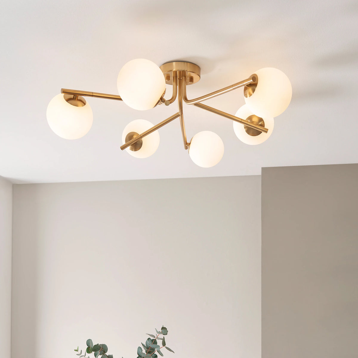 Whitmore Brushed Aged Brass Ceiling Light