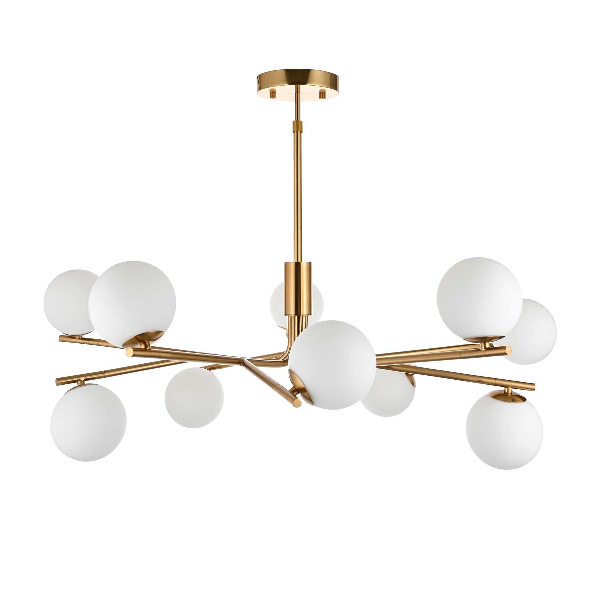 Whitmore Brushed Aged Brass 10 Light Pendant