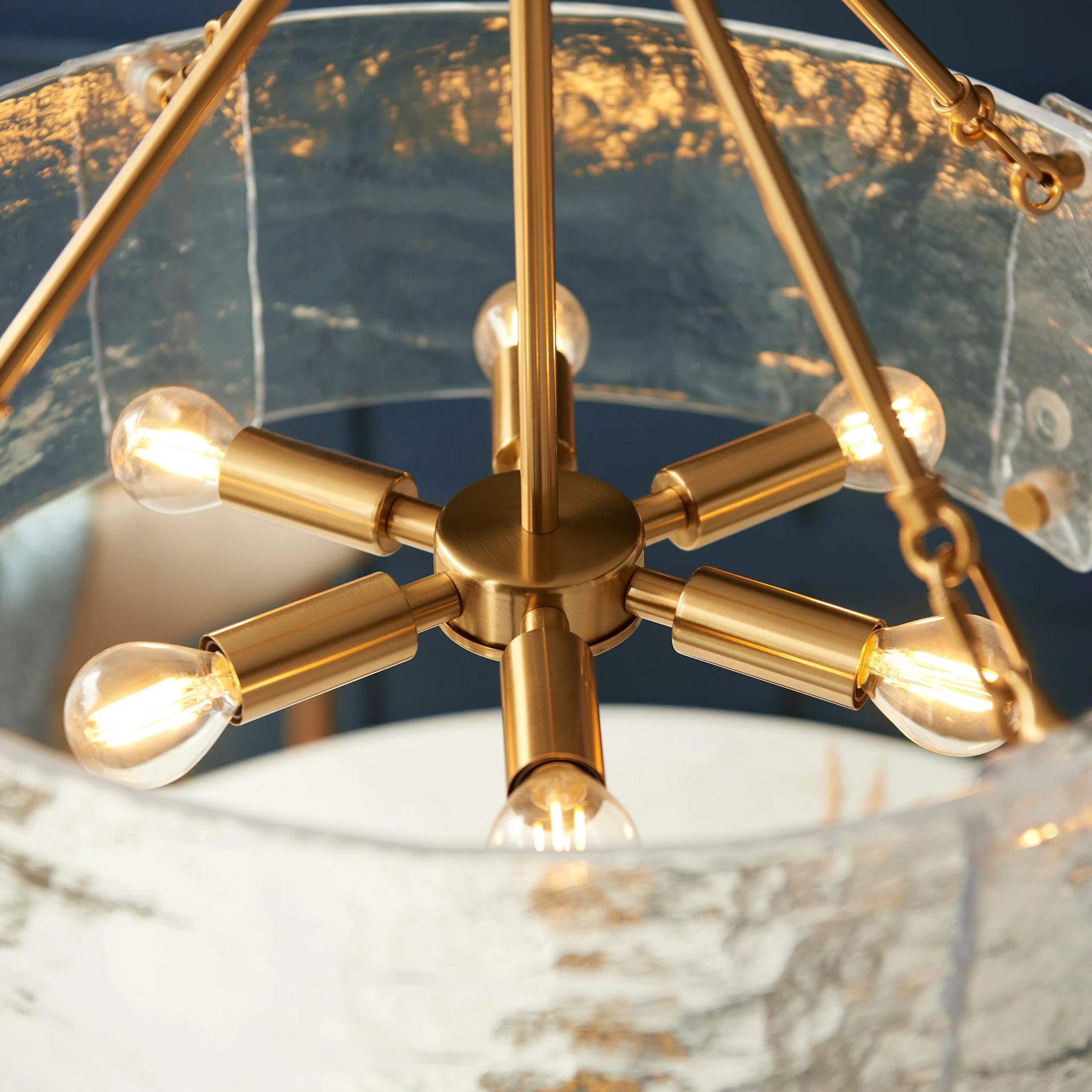 Ottilie Brushed Aged Brass 6 Light Pendant