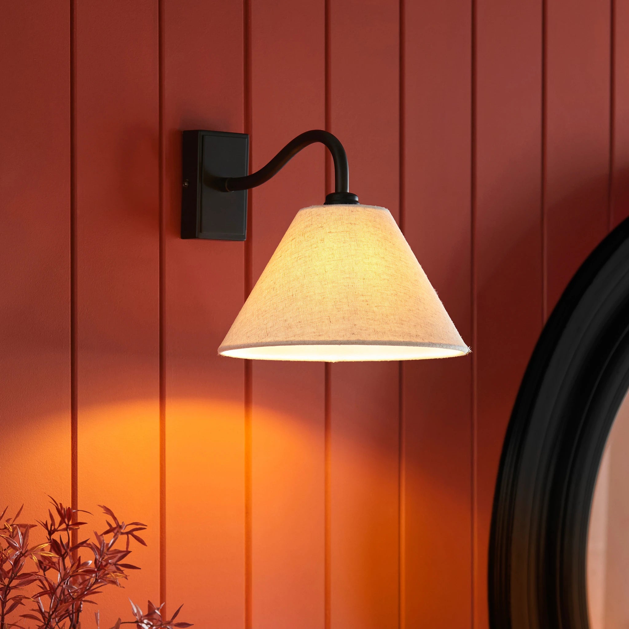 Ardena Matt Black Wall Light