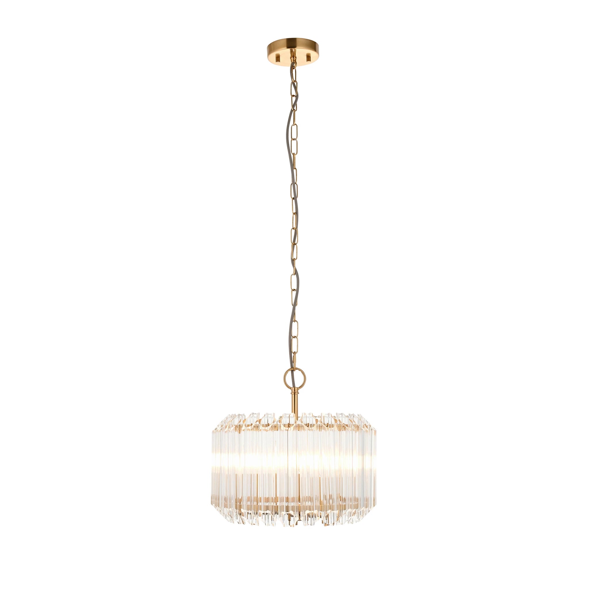 Lioren Brushed Aged Brass 3 Light Pendant
