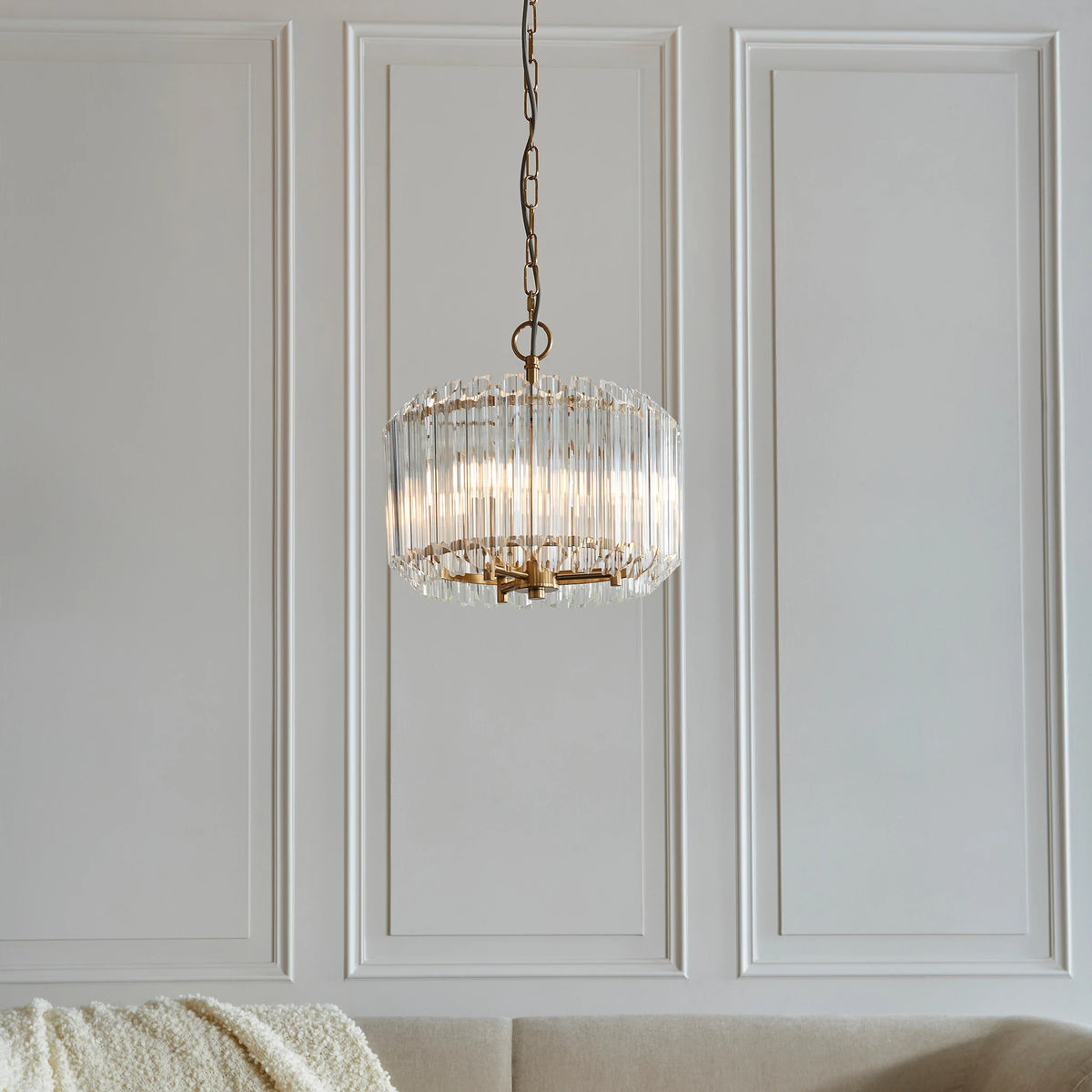 Lioren Brushed Aged Brass 3 Light Pendant