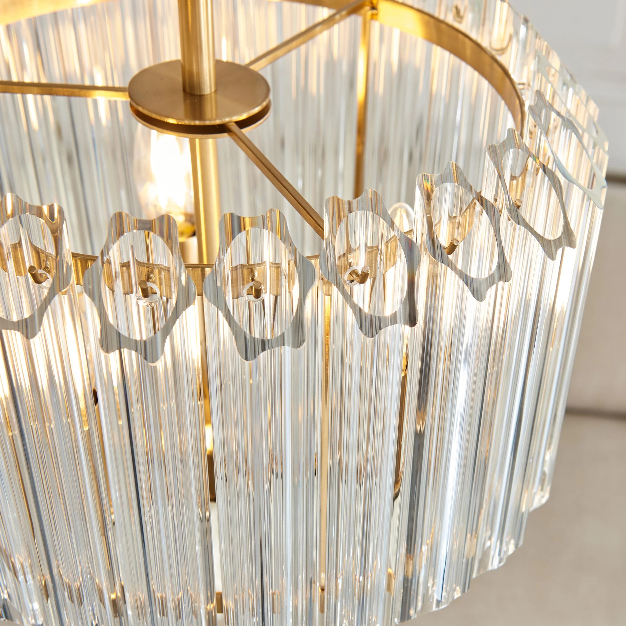 Lioren Brushed Aged Brass 3 Light Pendant