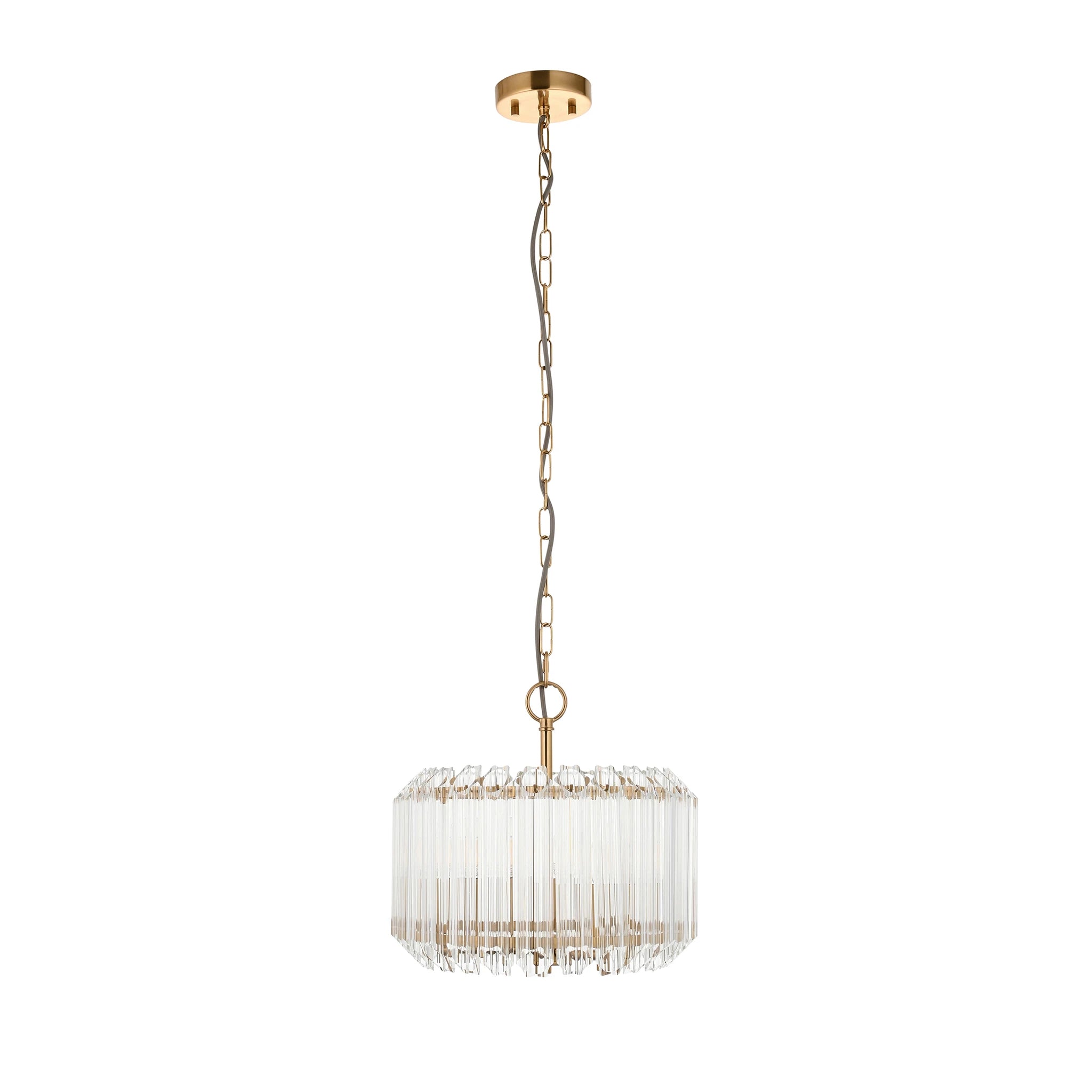 Lioren Brushed Aged Brass 3 Light Pendant