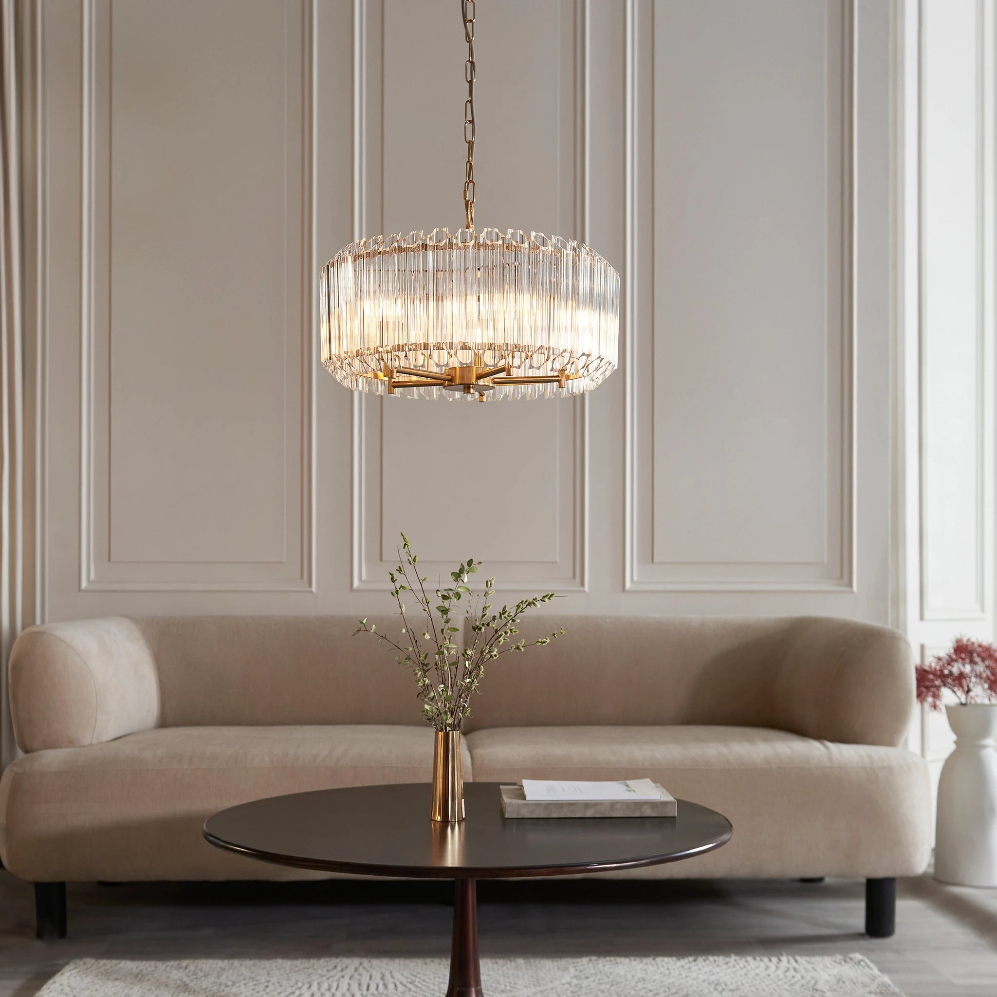 Lioren Brushed Aged Brass 5 Light Pendant