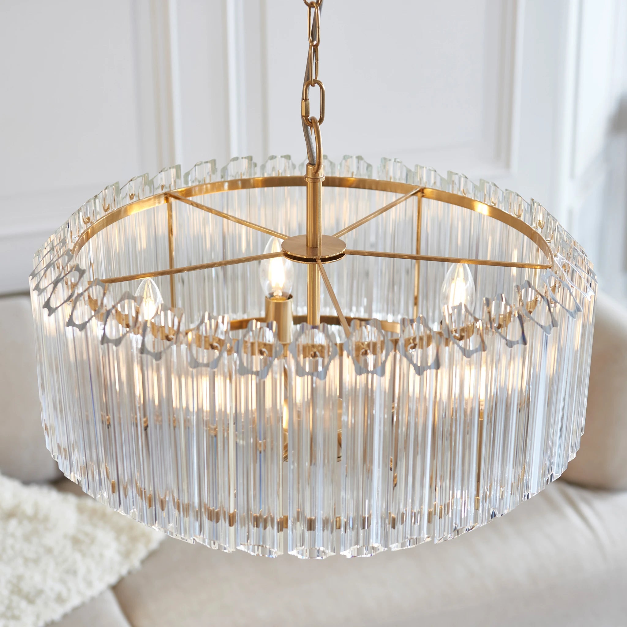 Lioren Brushed Aged Brass 5 Light Pendant