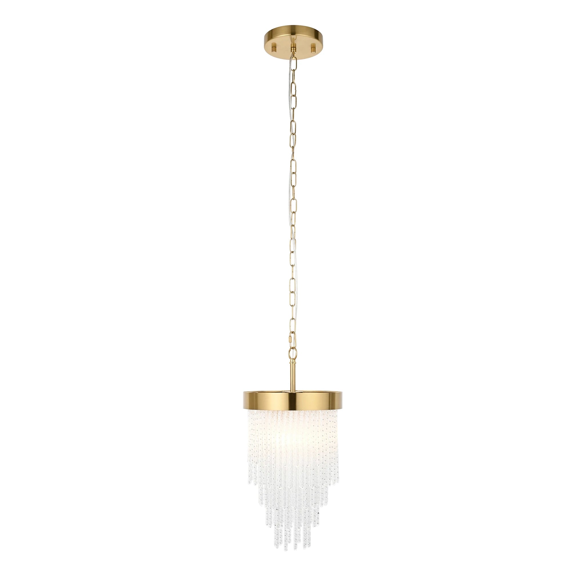 Lumario Brushed Aged Brass Single Pendant Light