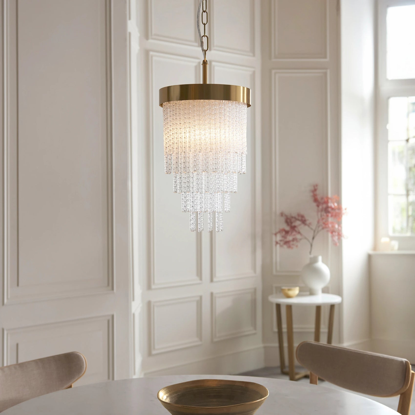 Lumario Brushed Aged Brass Single Pendant Light