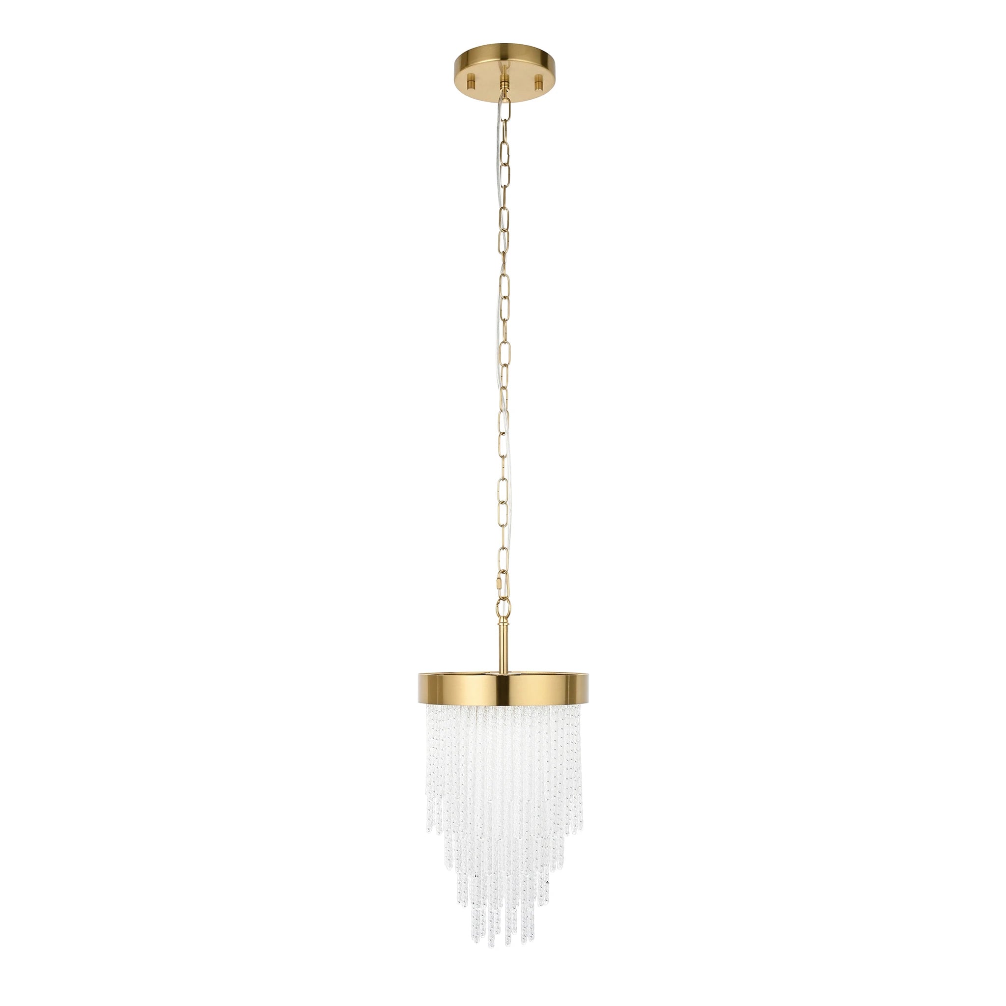 Lumario Brushed Aged Brass Single Pendant Light