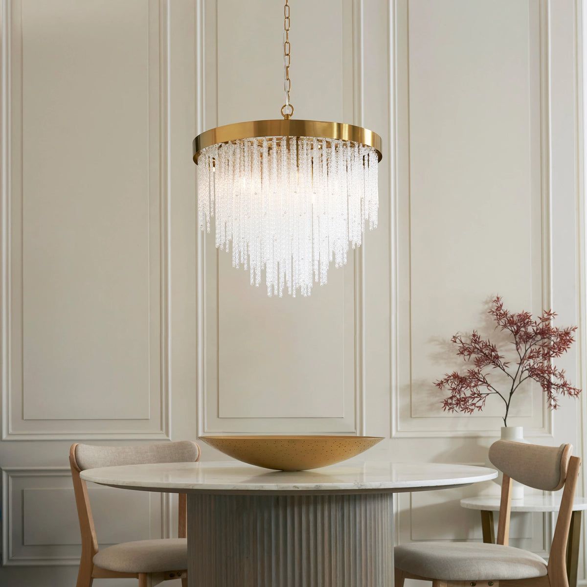 Lumario Brushed Aged Brass 5 Light Pendant