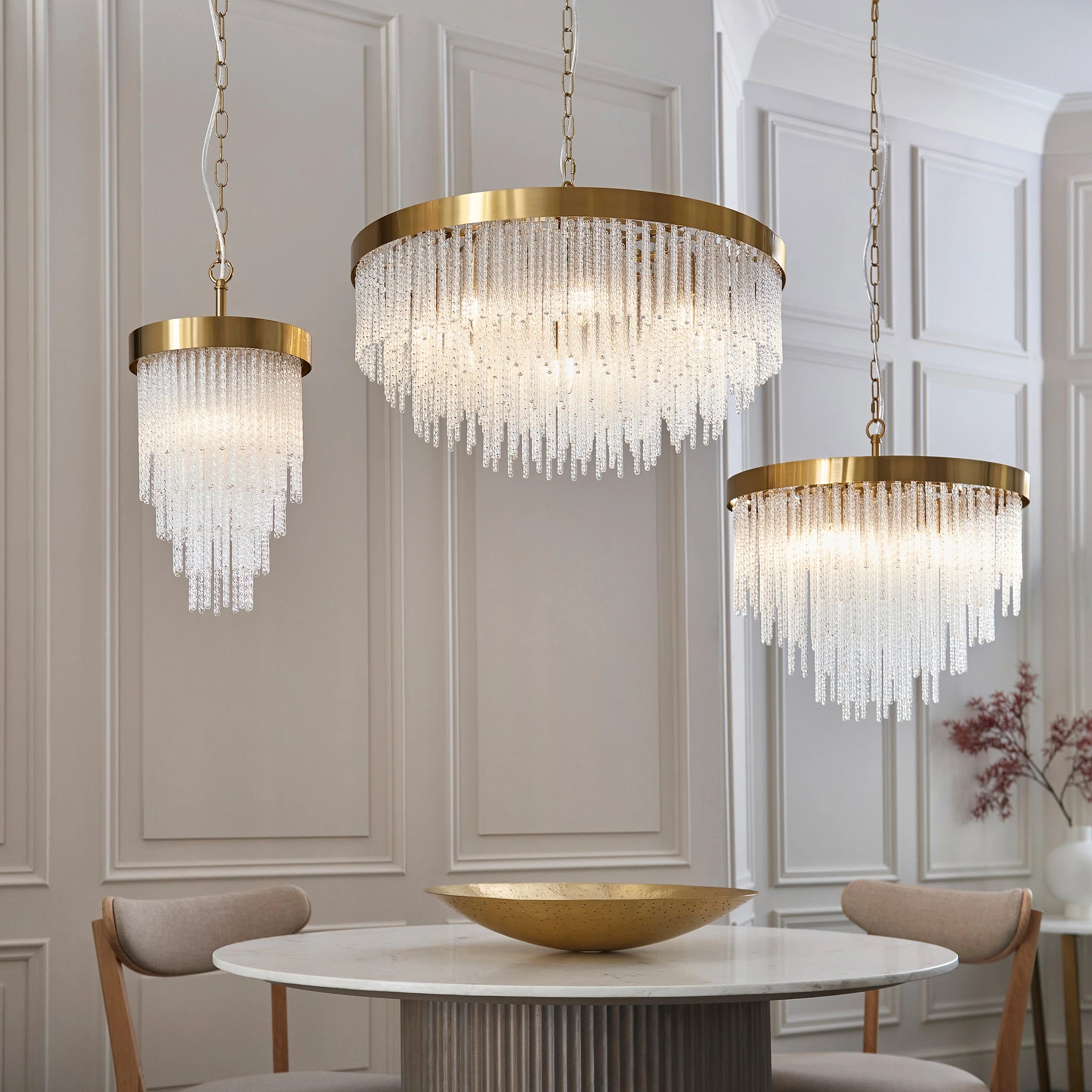 Lumario Brushed Aged Brass 5 Light Pendant